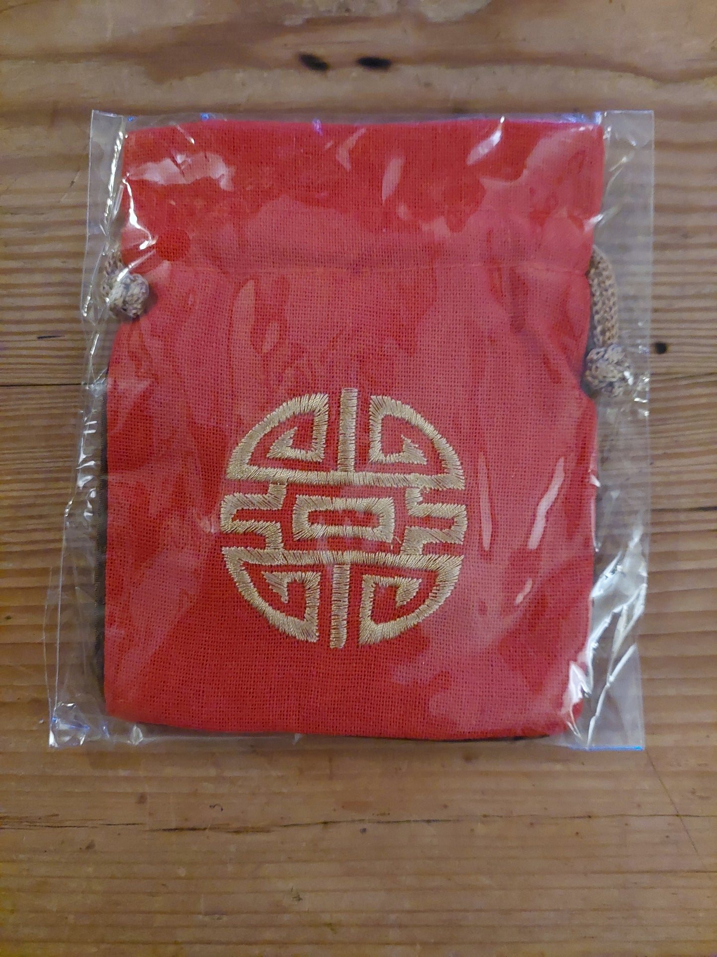 Cotton pouch with Shou symbol