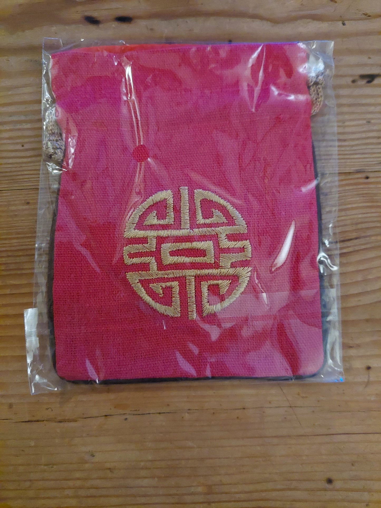 Cotton pouch with Shou symbol