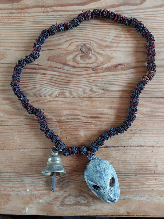 Old Nepalese shamanic rudraksha necklace #3