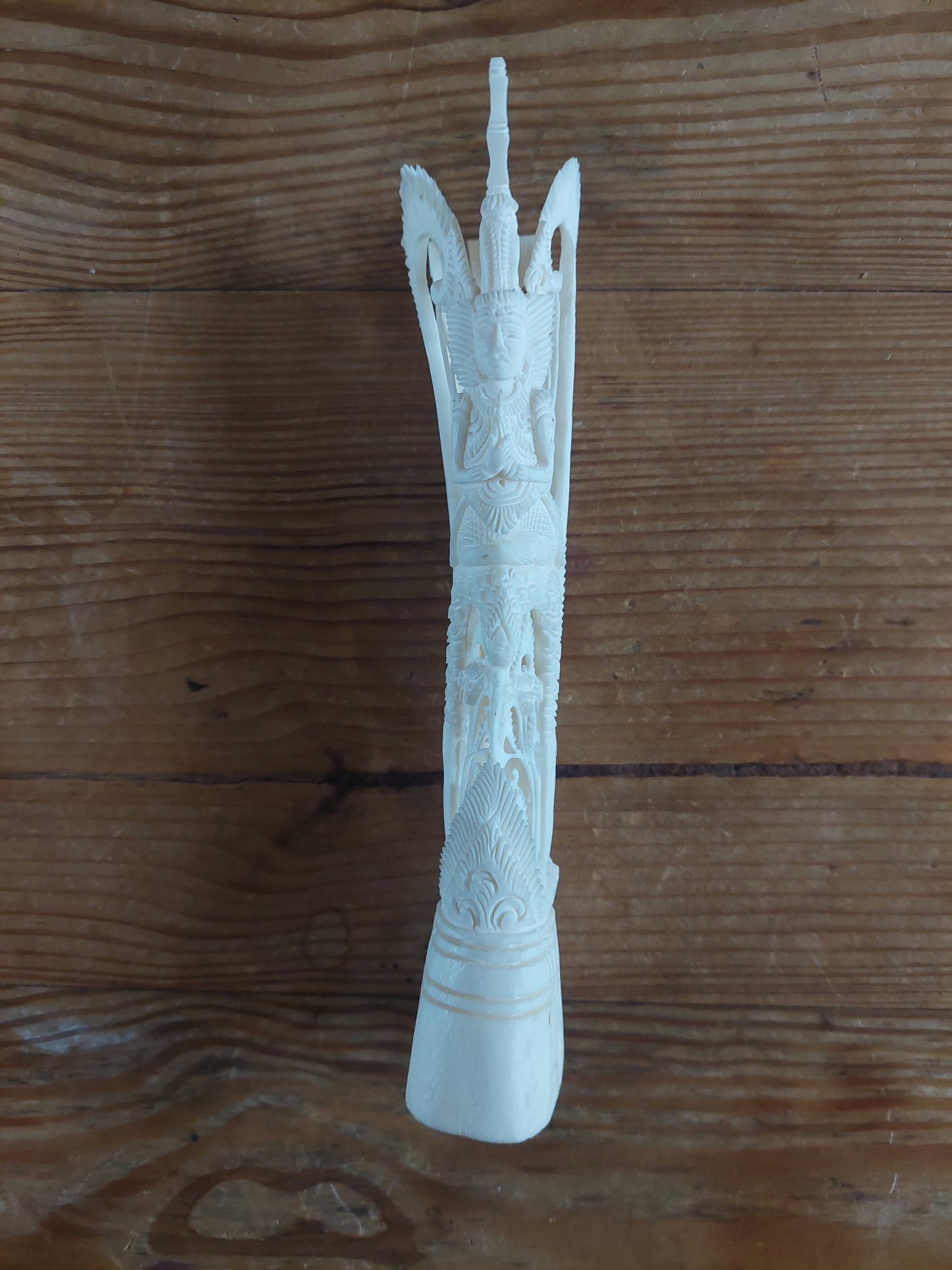 Vintage Balinese bone carving Vishnu on Garuda
