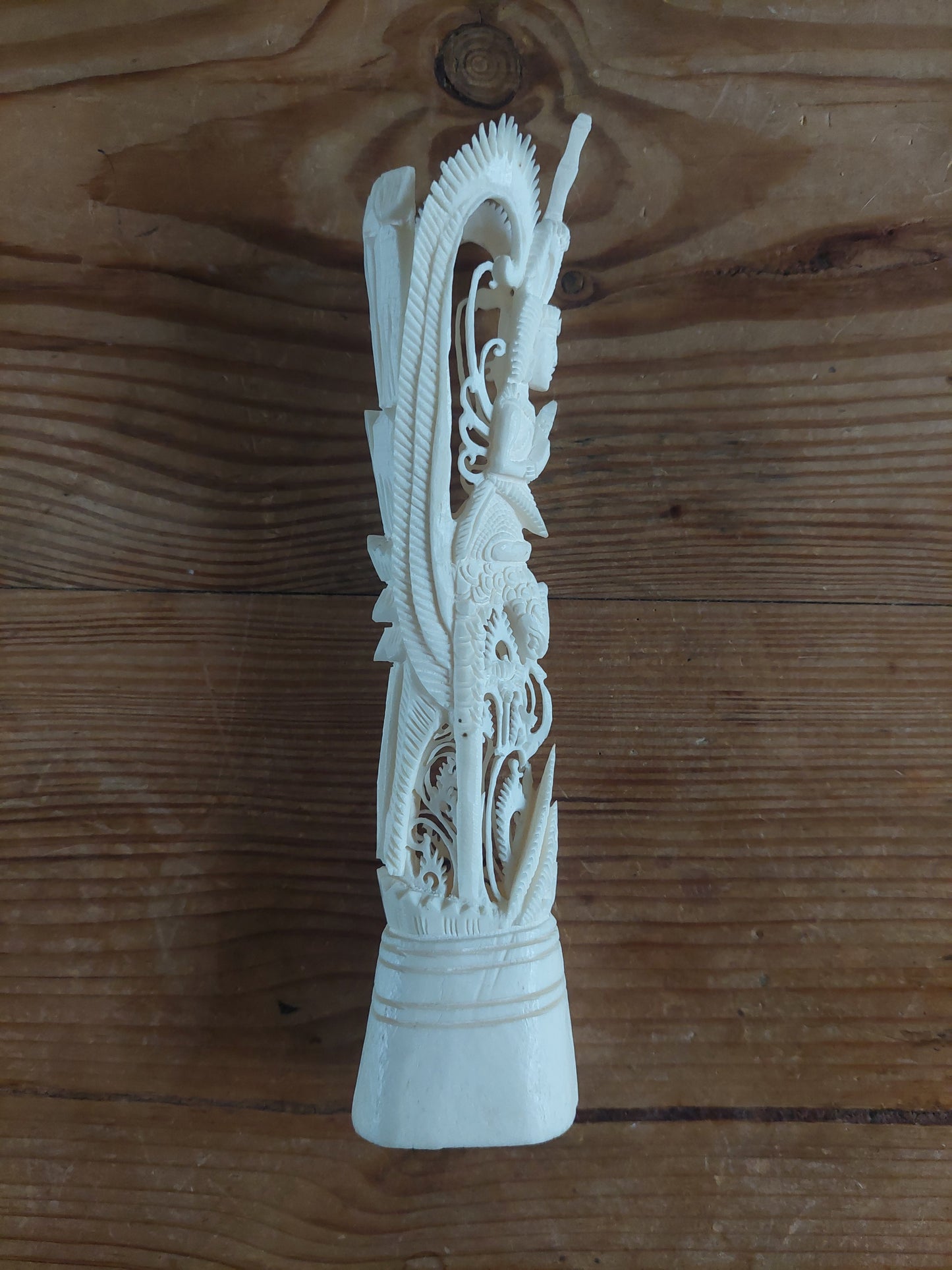 Vintage Balinese bone carving Vishnu on Garuda