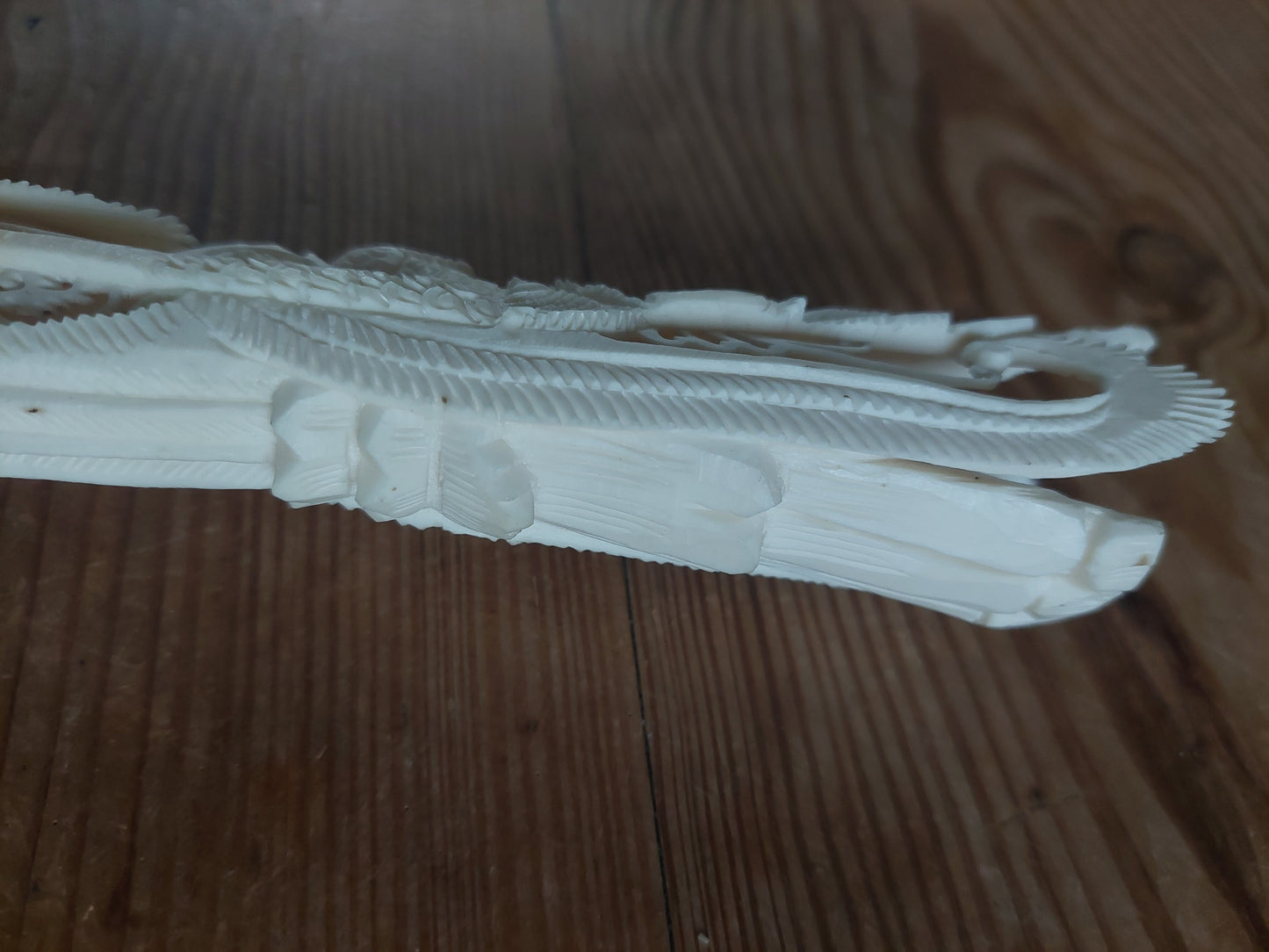 Vintage Balinese bone carving Vishnu on Garuda