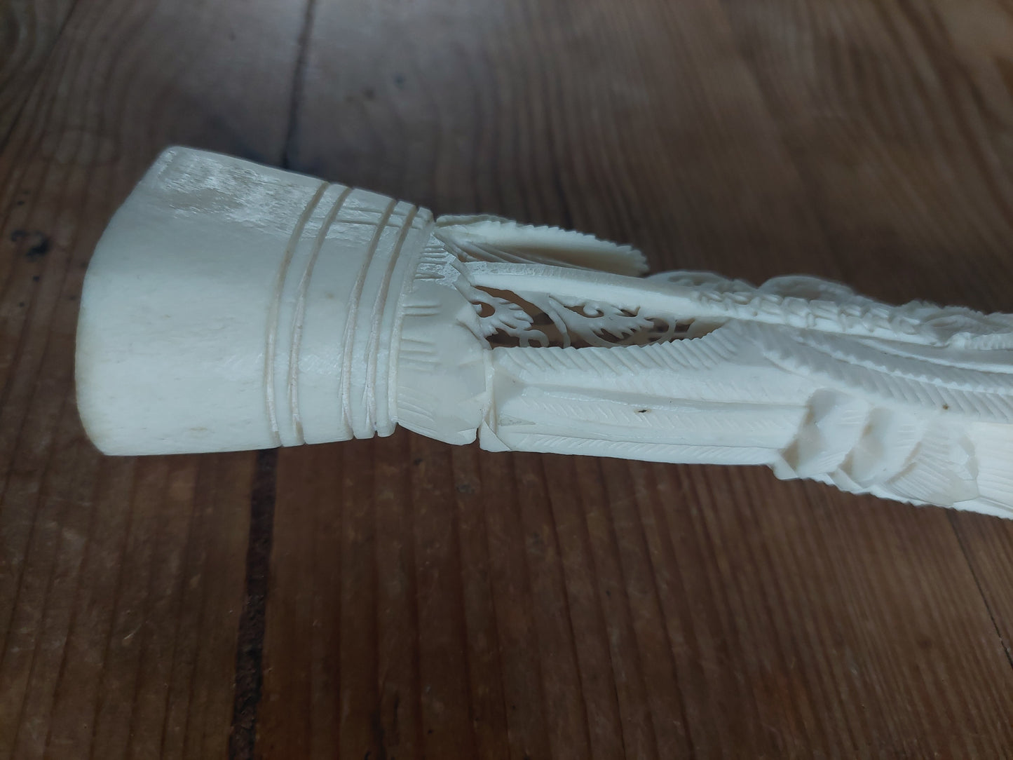 Vintage Balinese bone carving Vishnu on Garuda