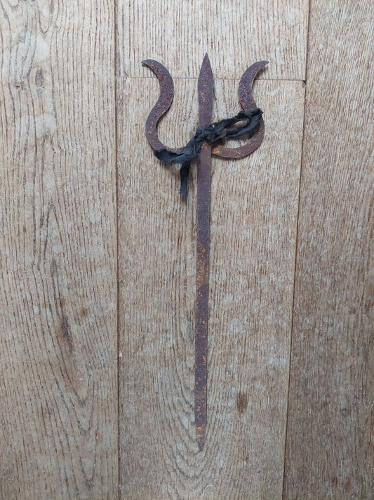 Old Nepalese iron trident, medium size #5
