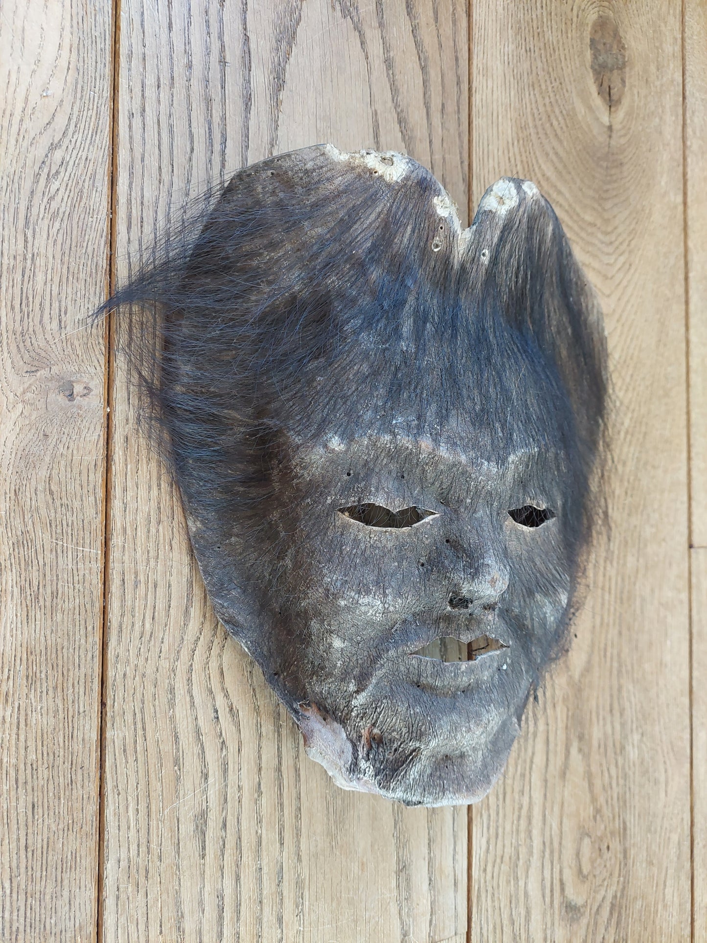 Antique Nepalese yak hide mask #1