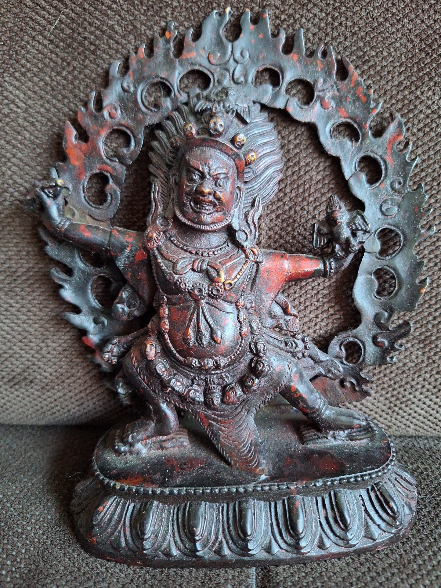 Vintage brass Vajrapani Krodha statue