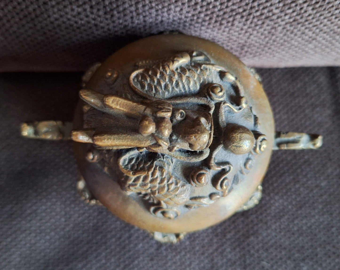 Vintage bronze incense burner Dragon