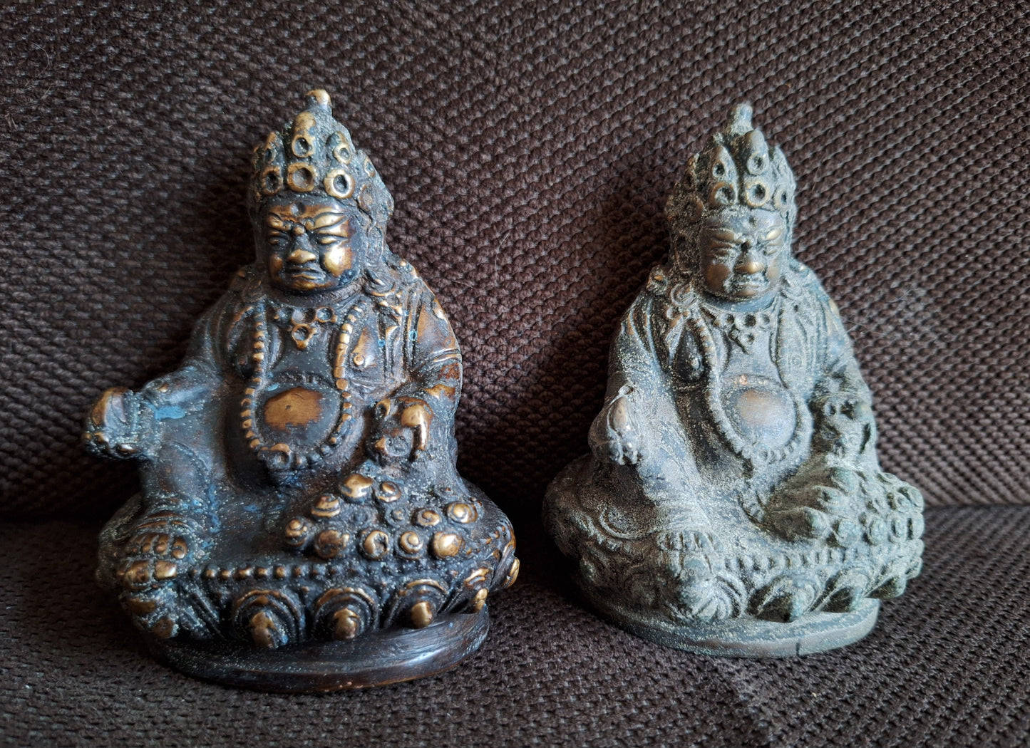 Vintage bronze Kubera statue