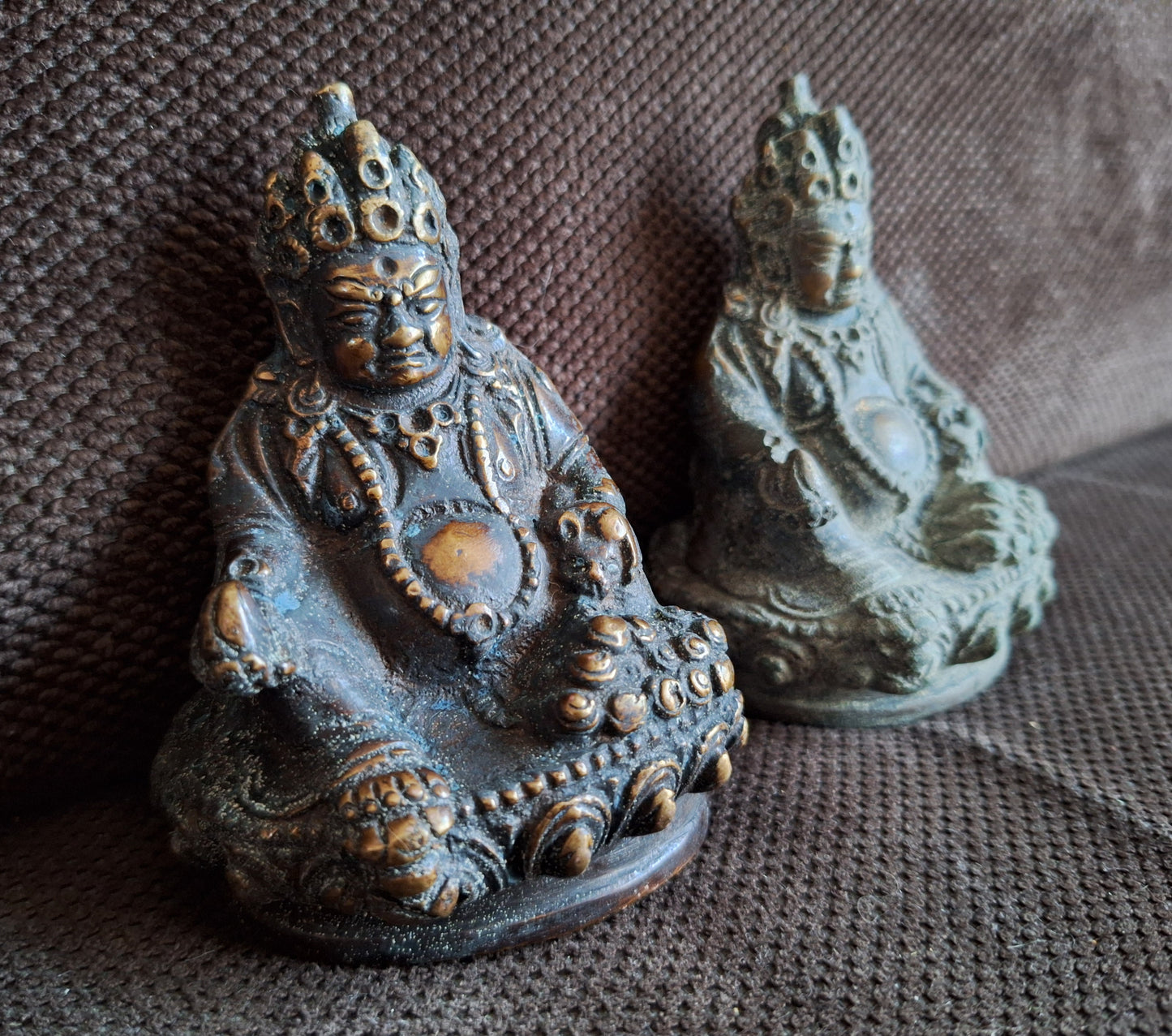 Vintage bronze Kubera statue