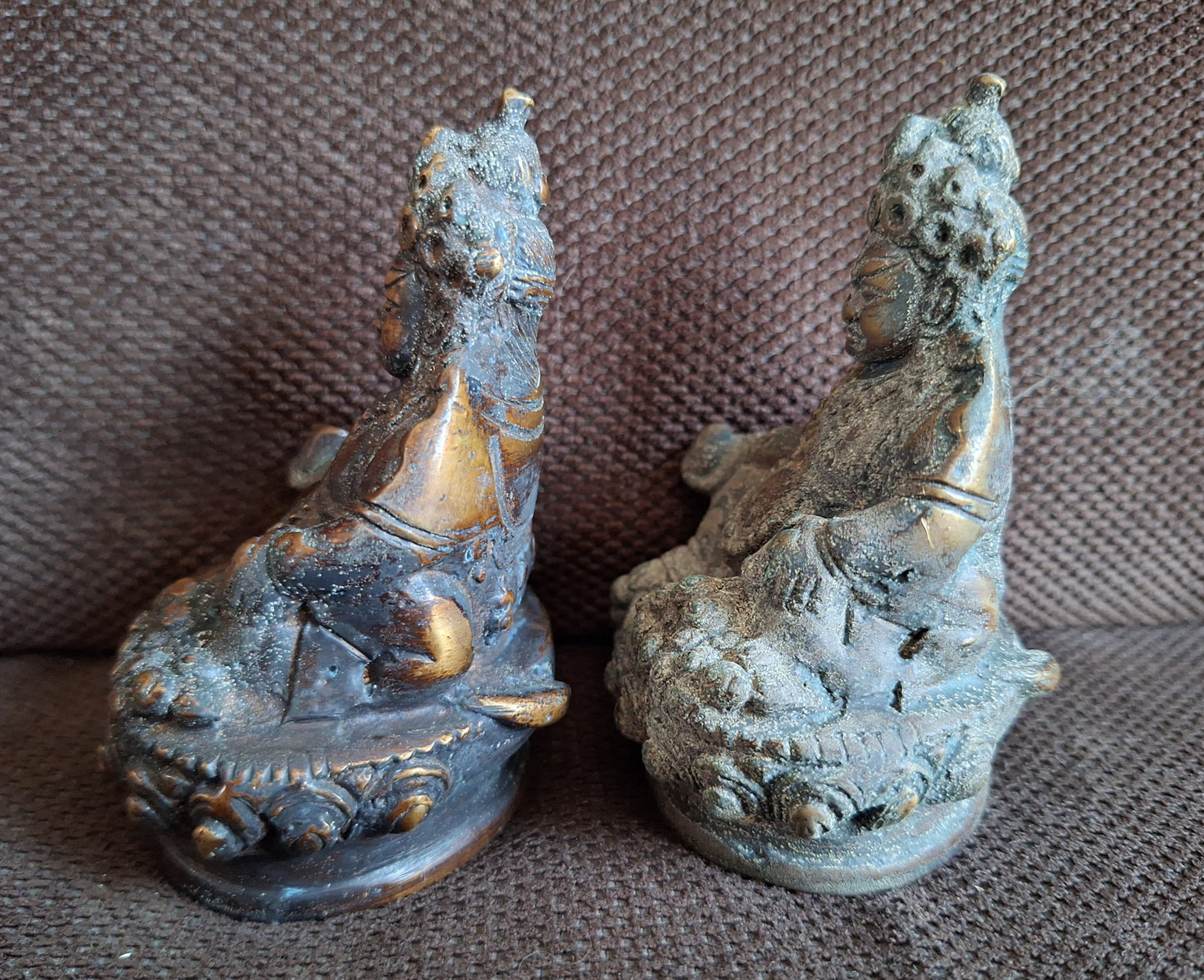 Vintage bronze Kubera statue