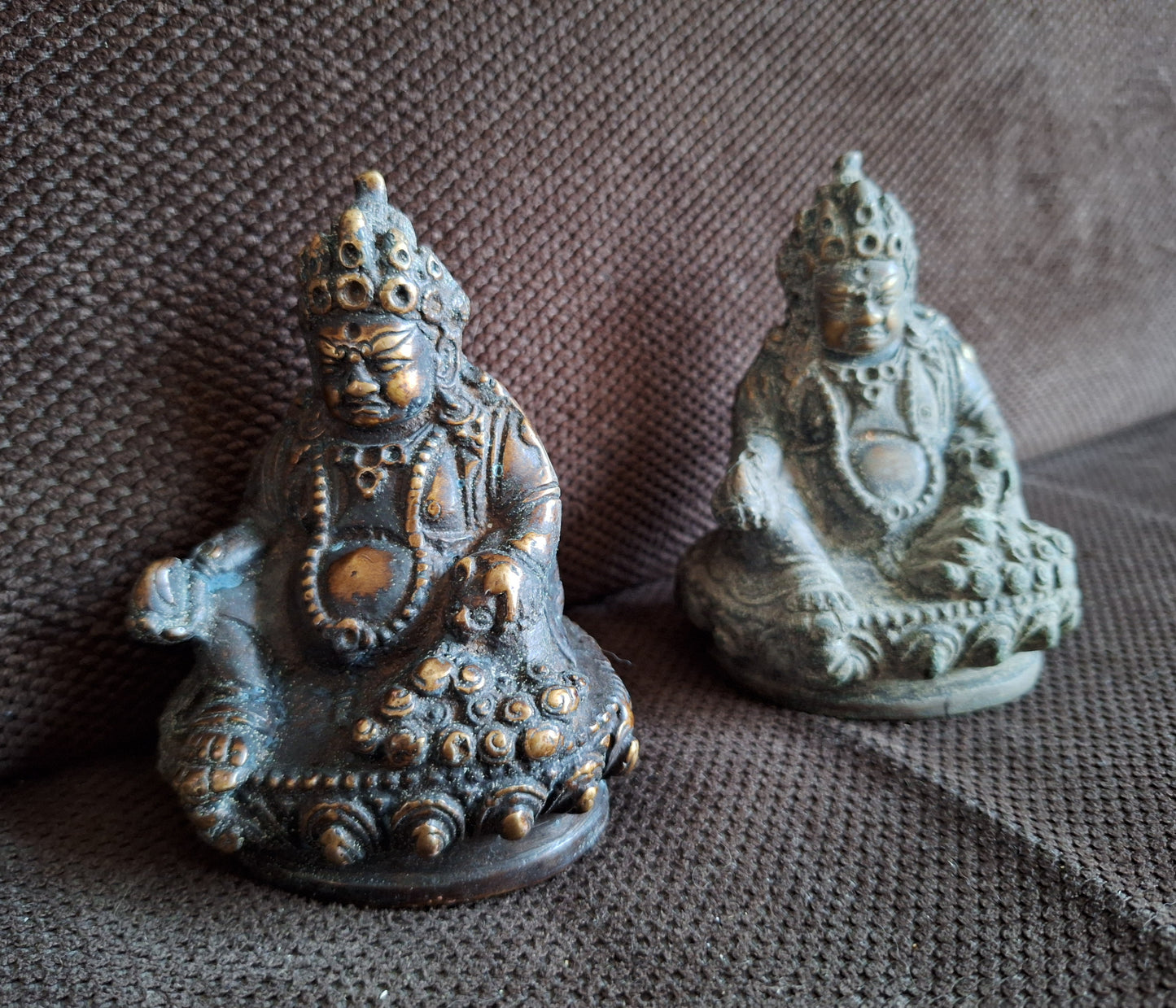 Vintage bronze Kubera statue