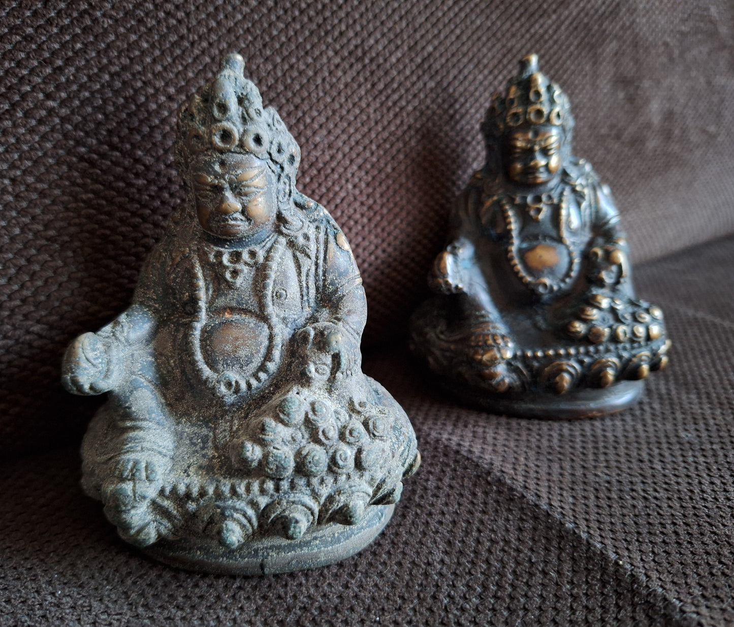 Vintage bronze Kubera statue