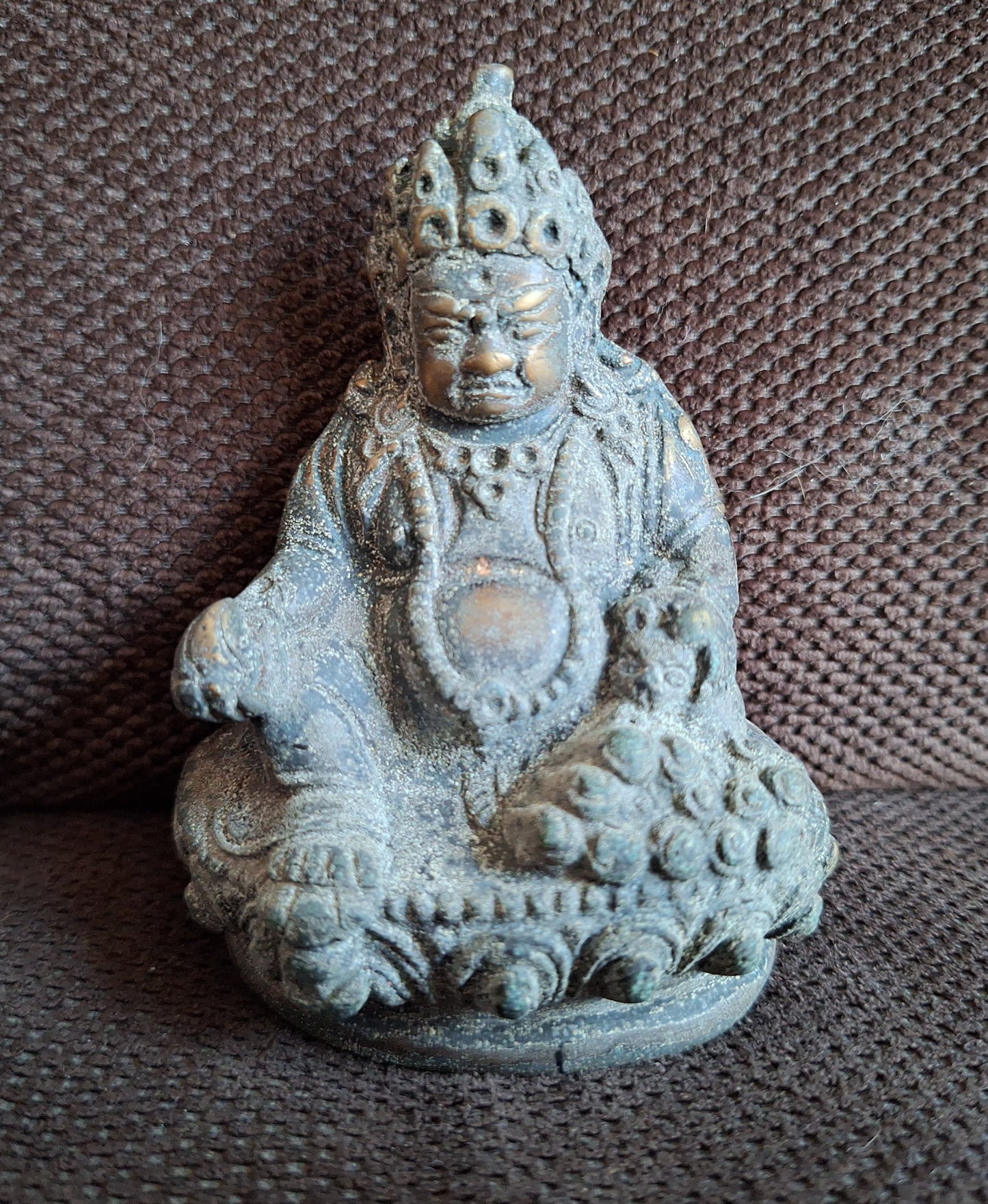 Vintage bronze Kubera statue
