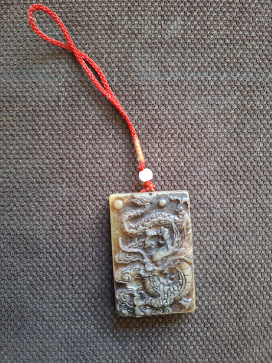 Vintage jade pendant Dragon