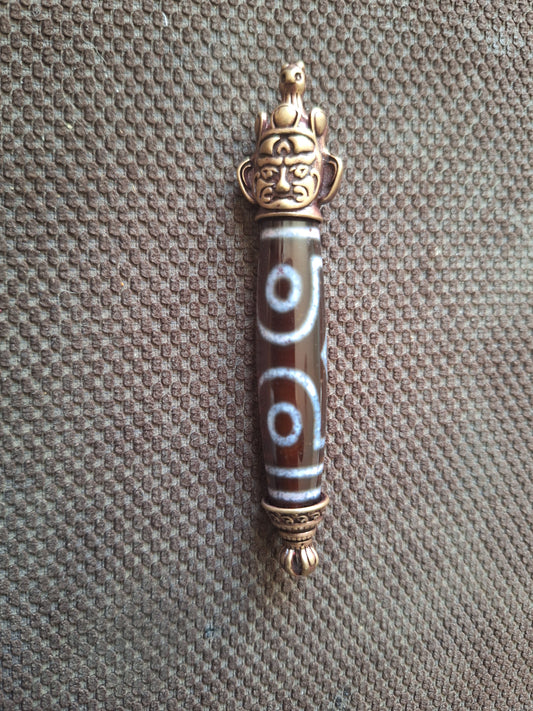 3 eye dzi bead and Hayagriva pendant