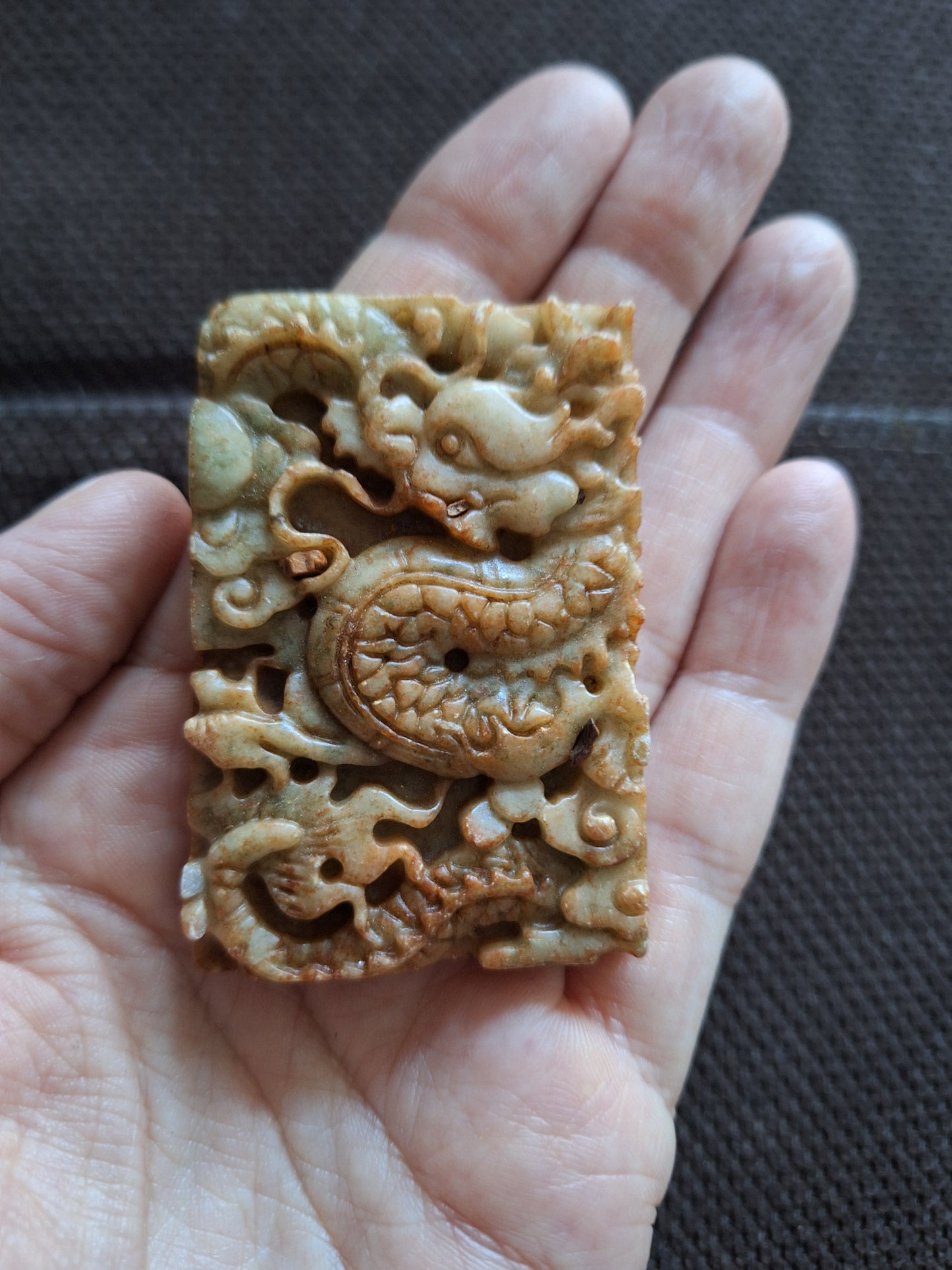 Vintage jade pendant Dragon