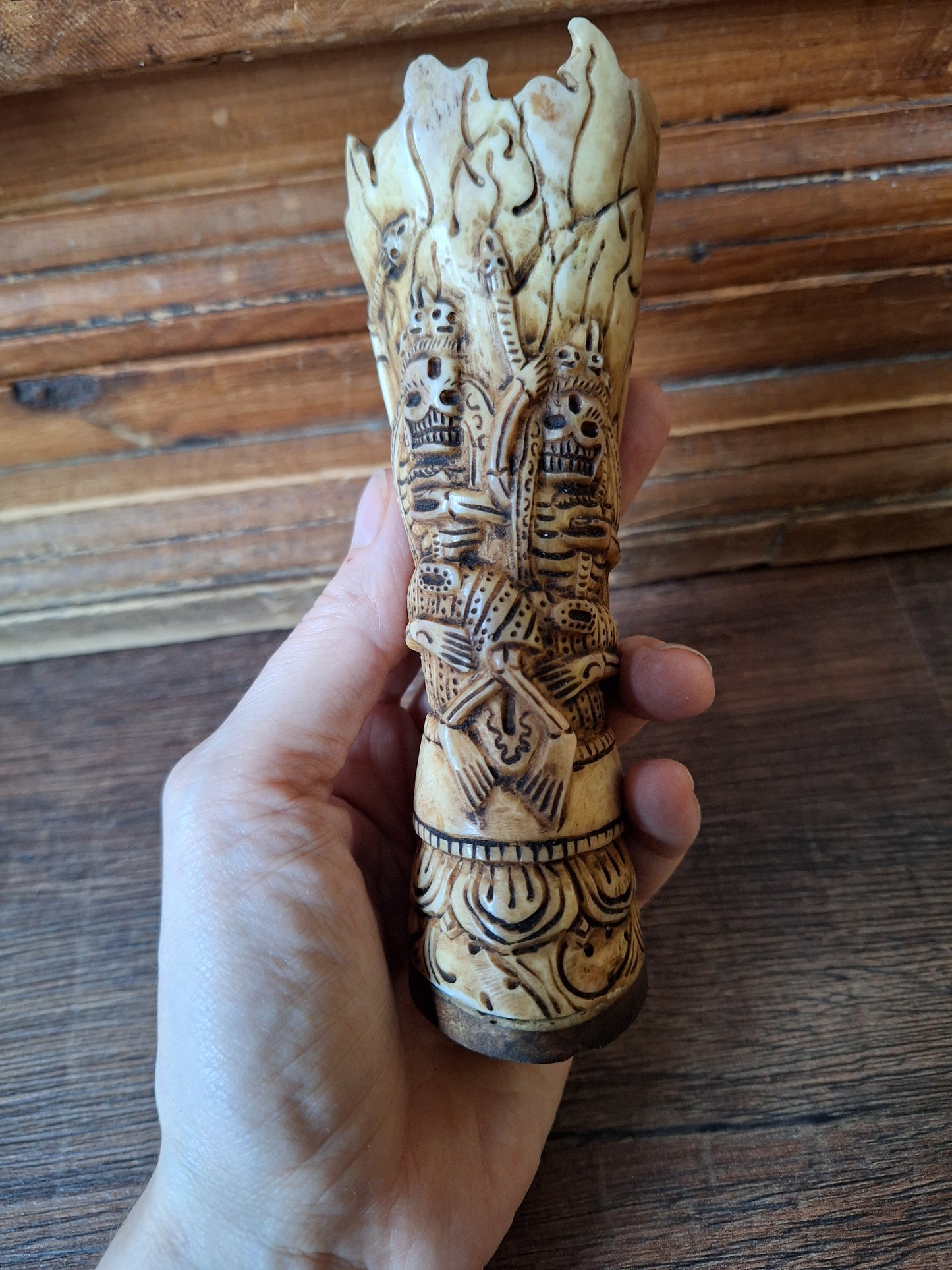 Vintage bone carved seal Citipati