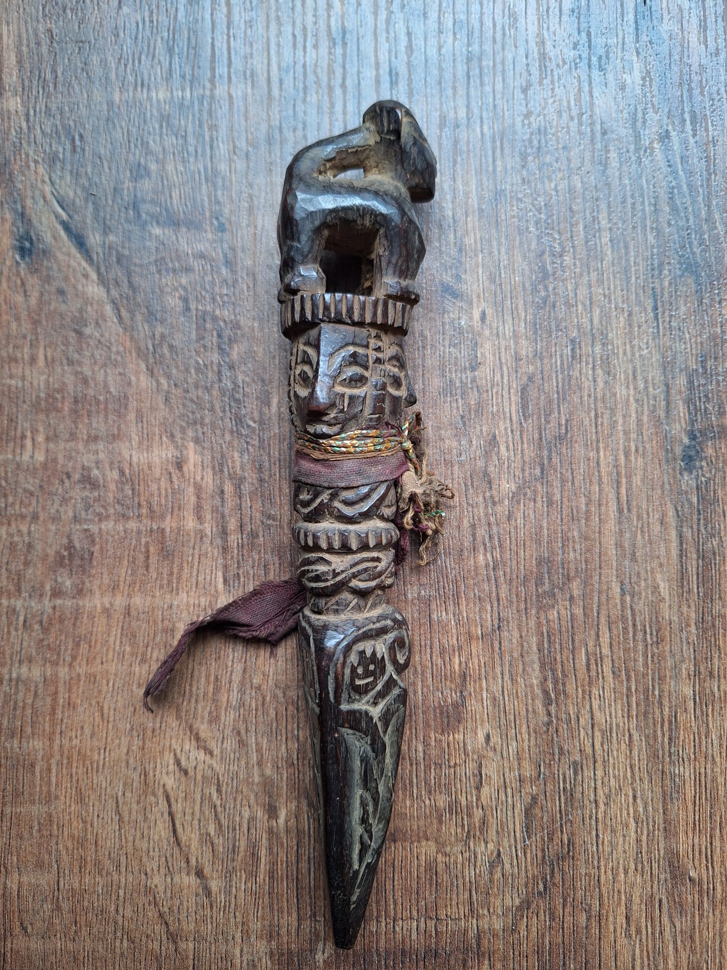 Antique wooden phurba #41