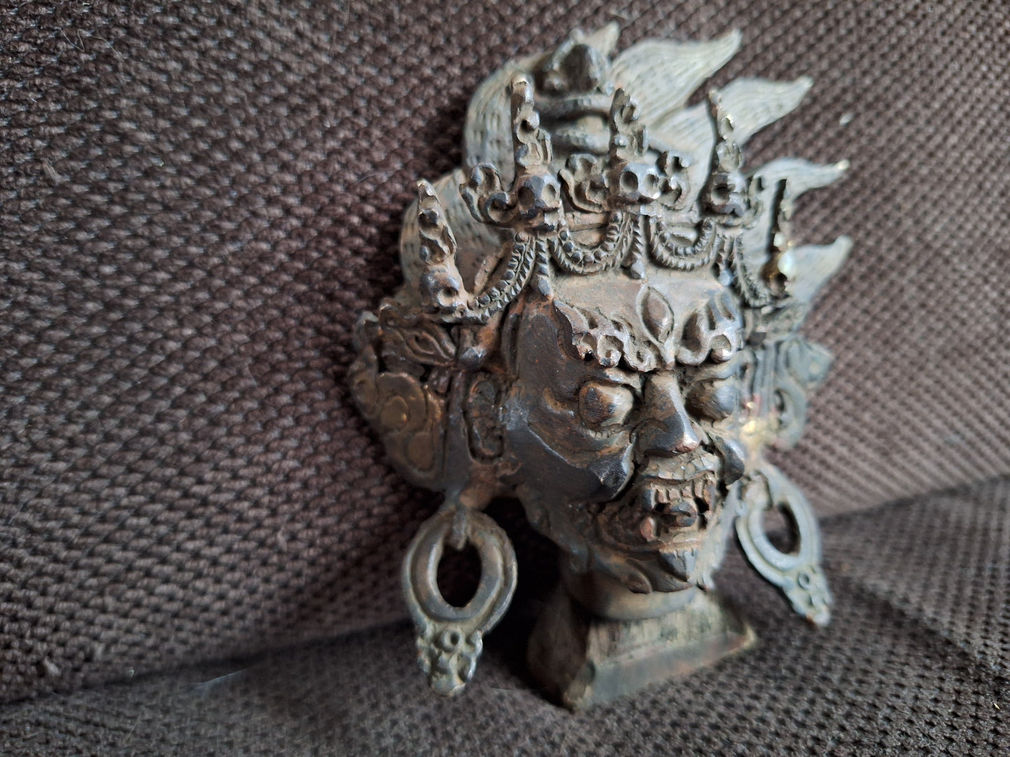 Old bronze Mahakala figurine
