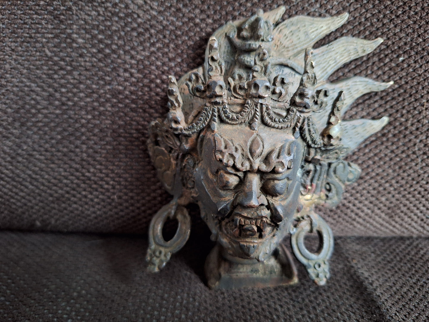 Old bronze Mahakala figurine