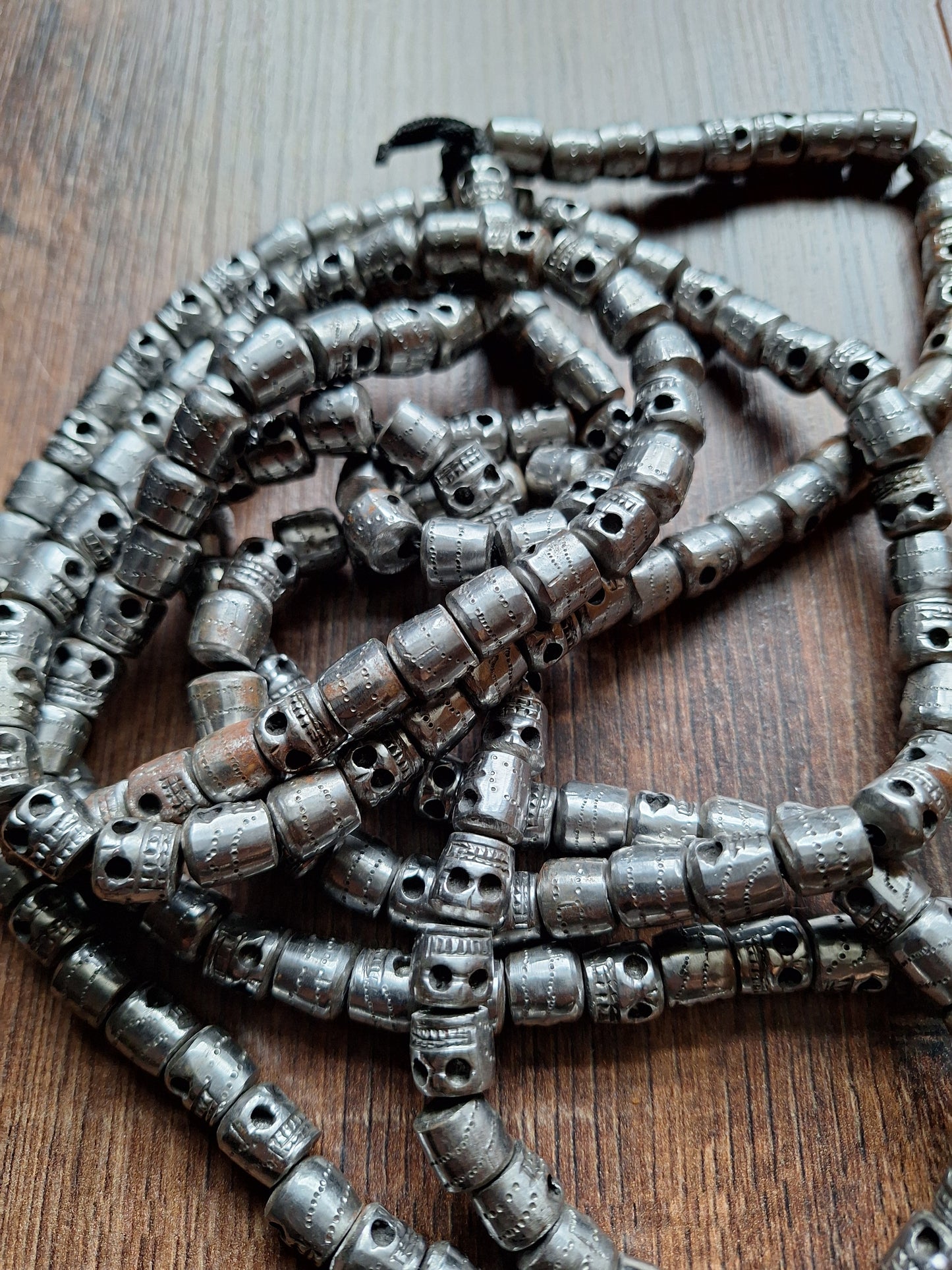 Nepalese iron skull mala