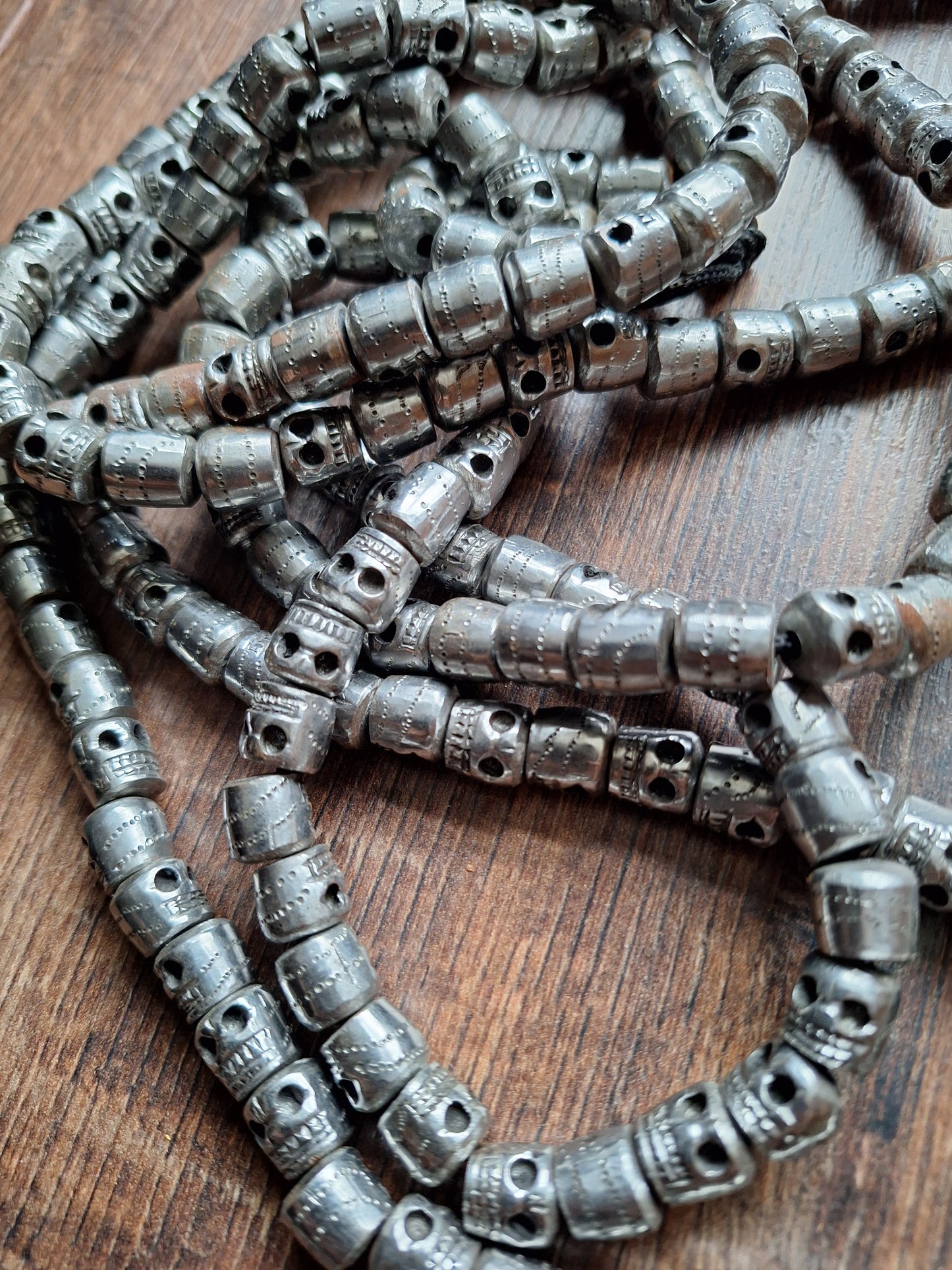 Nepalese iron skull mala