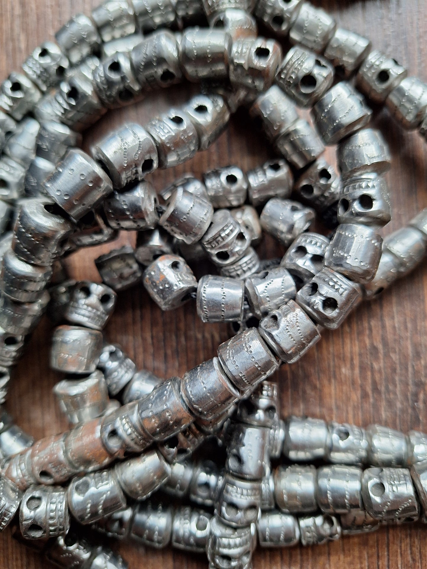 Nepalese iron skull mala