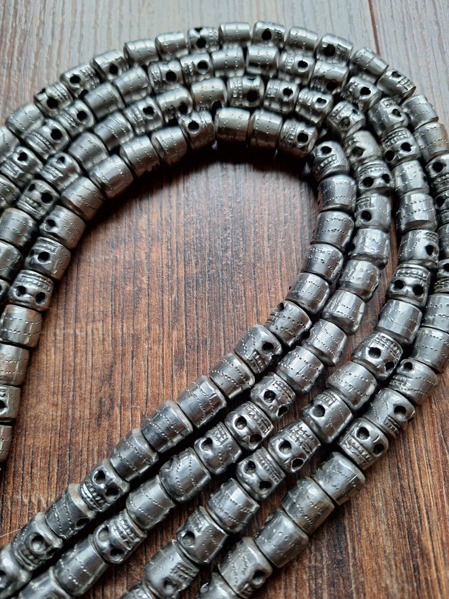 Nepalese iron skull mala
