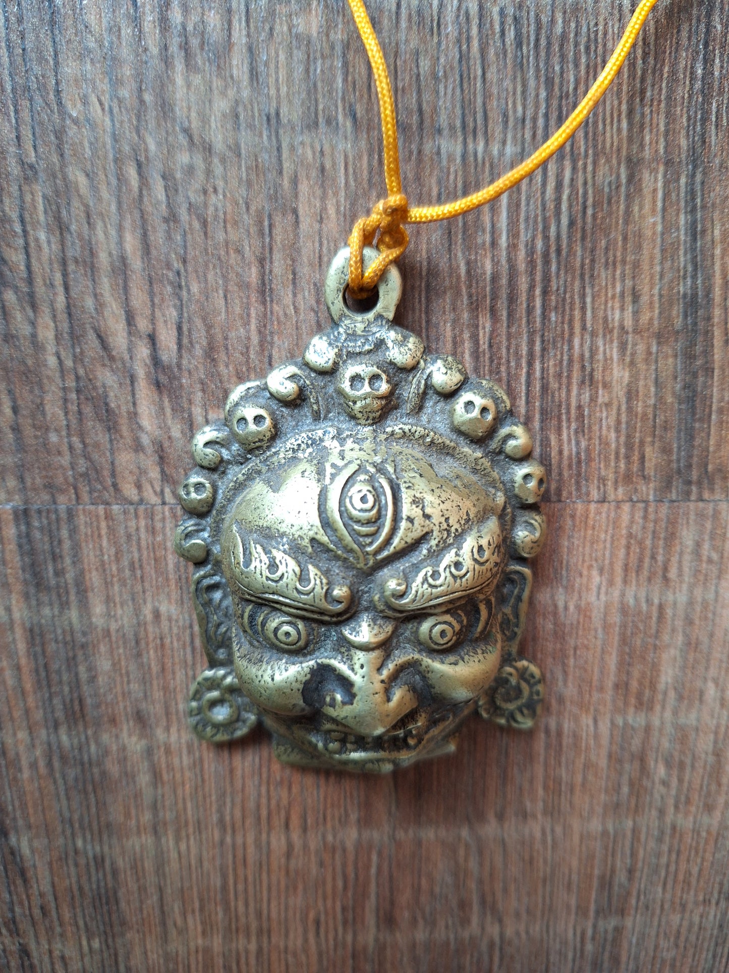 Vintage bronze Mahakala pendant