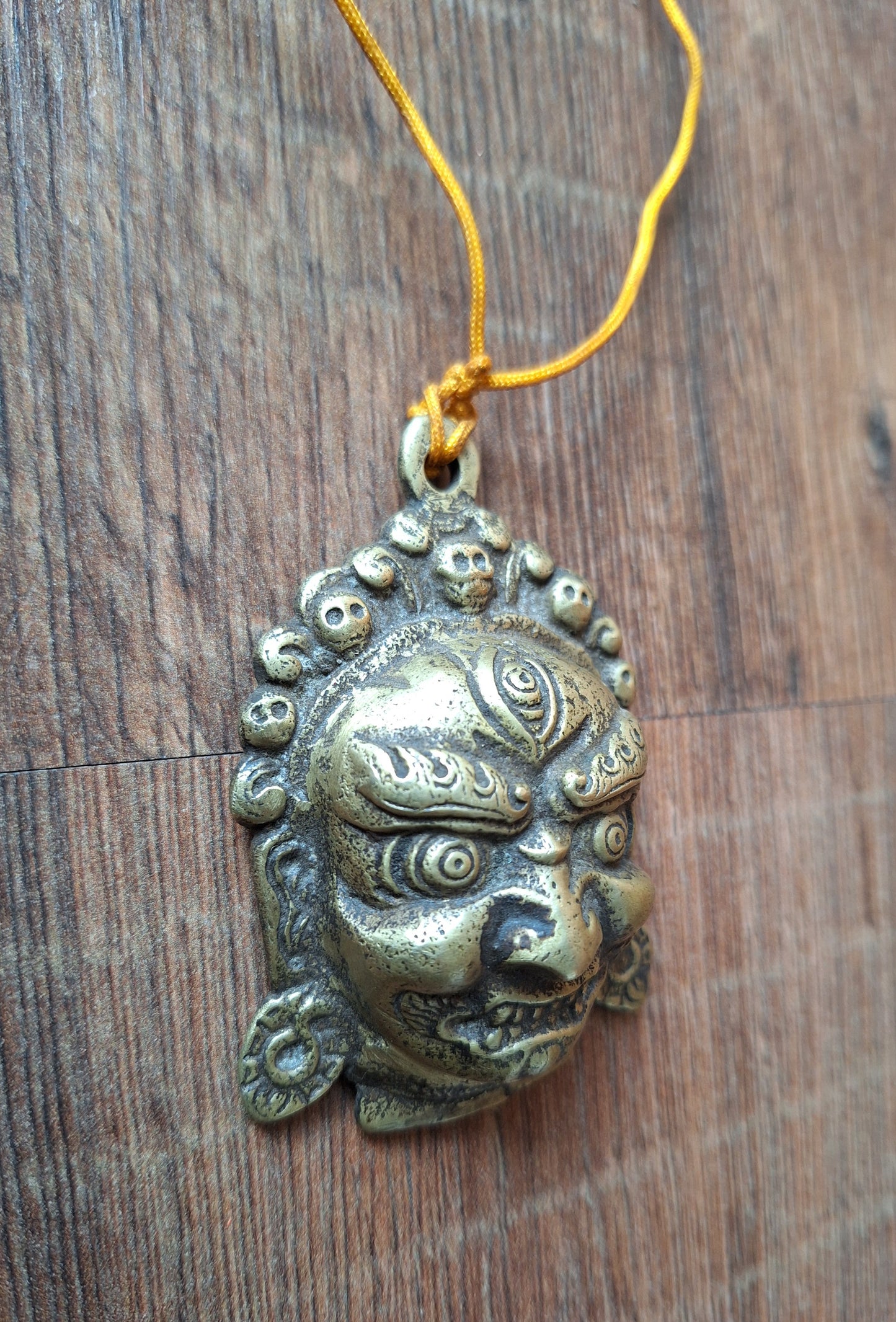 Vintage bronze Mahakala pendant