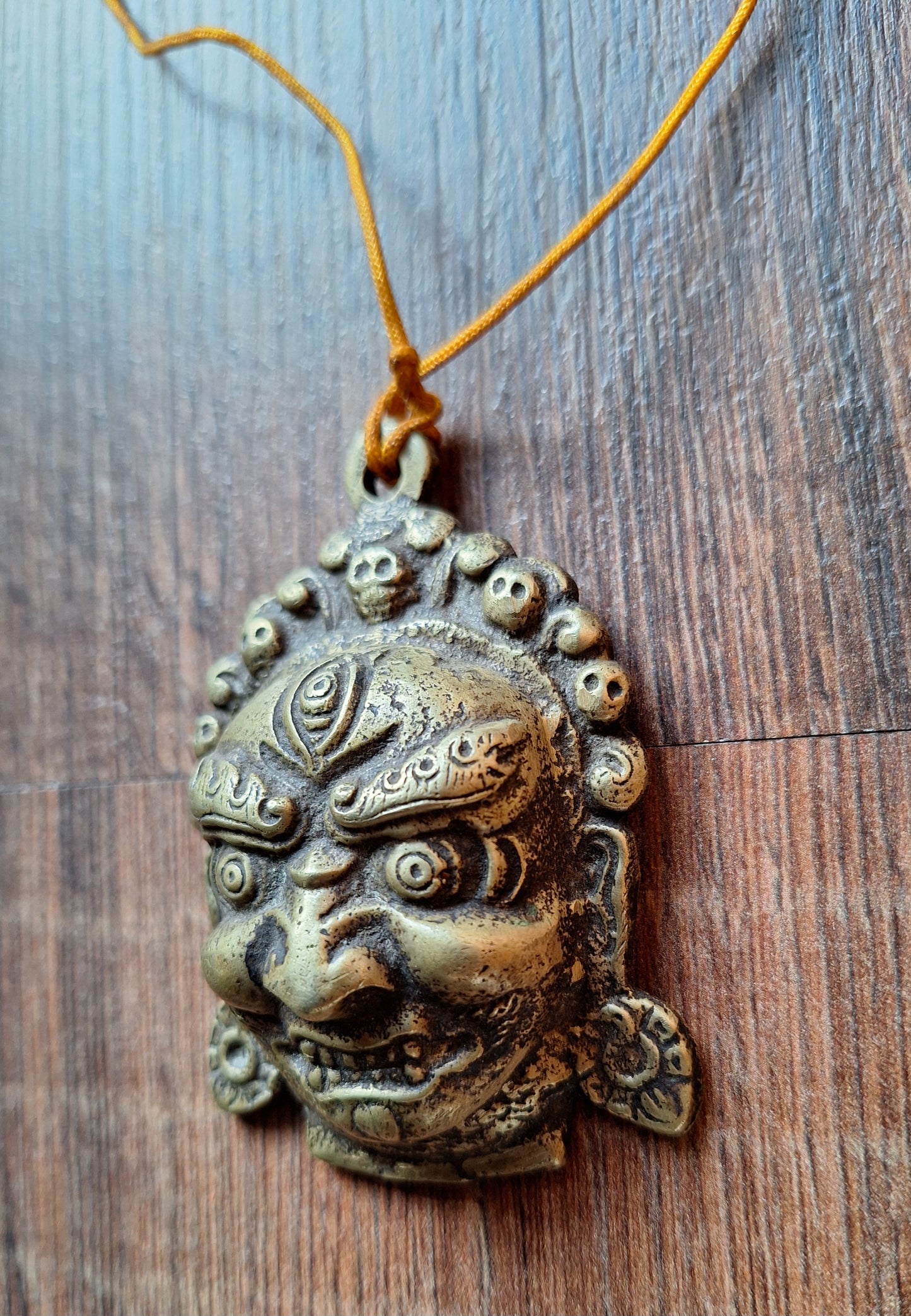 Vintage bronze Mahakala pendant