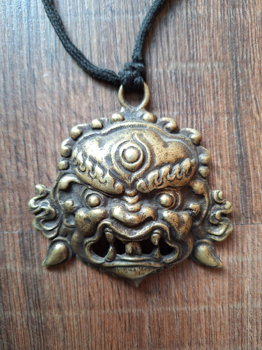 Vintage bronze pendant Wrathful Spirit