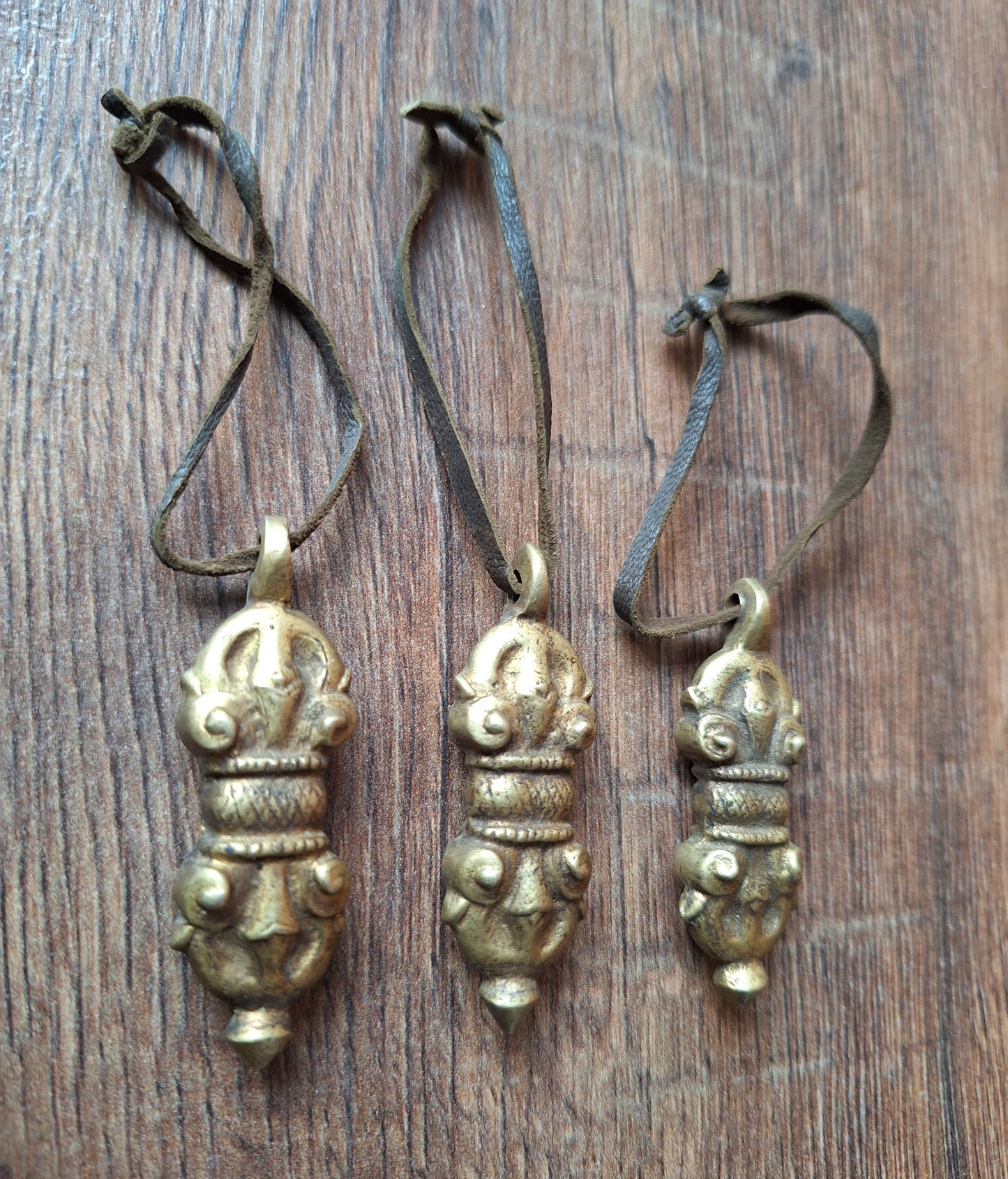 Vintage bronze dorje pendants
