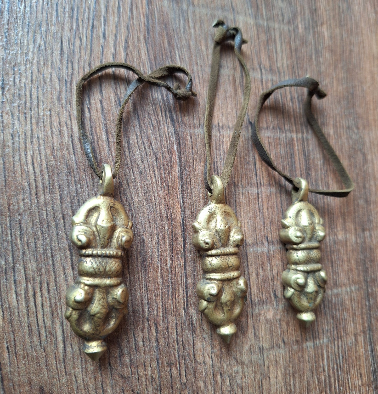 Vintage bronze dorje pendants
