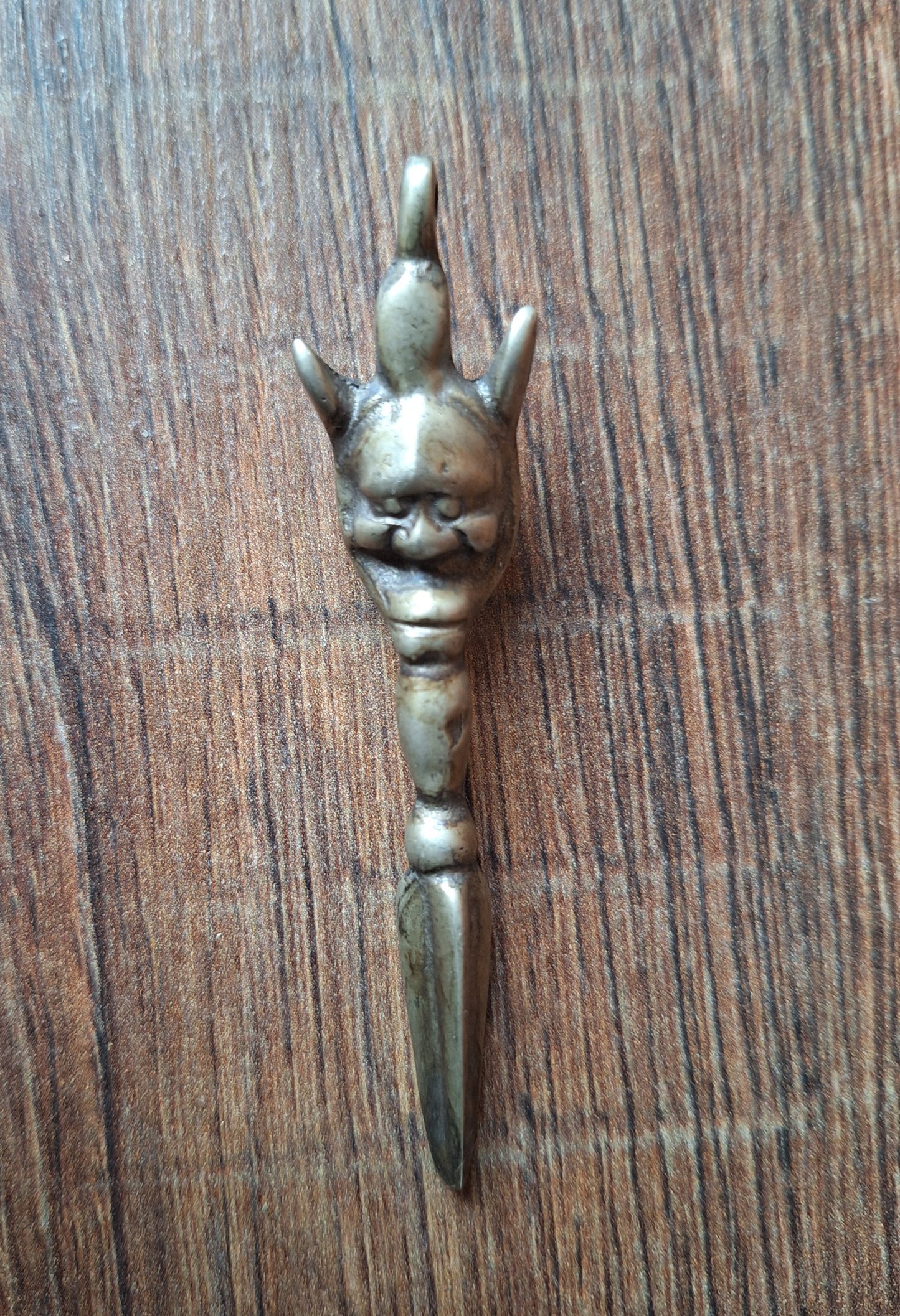 Vintage white bronze Yamantaka phurba pendant