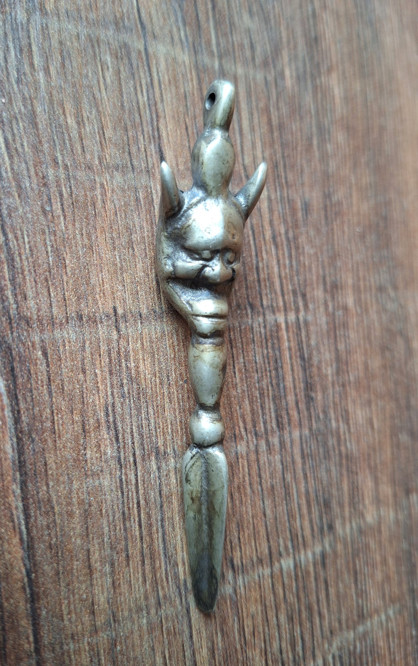 Vintage white bronze Yamantaka phurba pendant