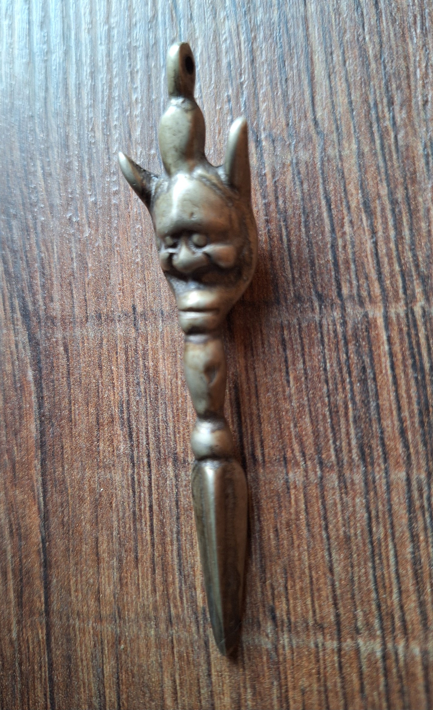 Vintage white bronze Yamantaka phurba pendant