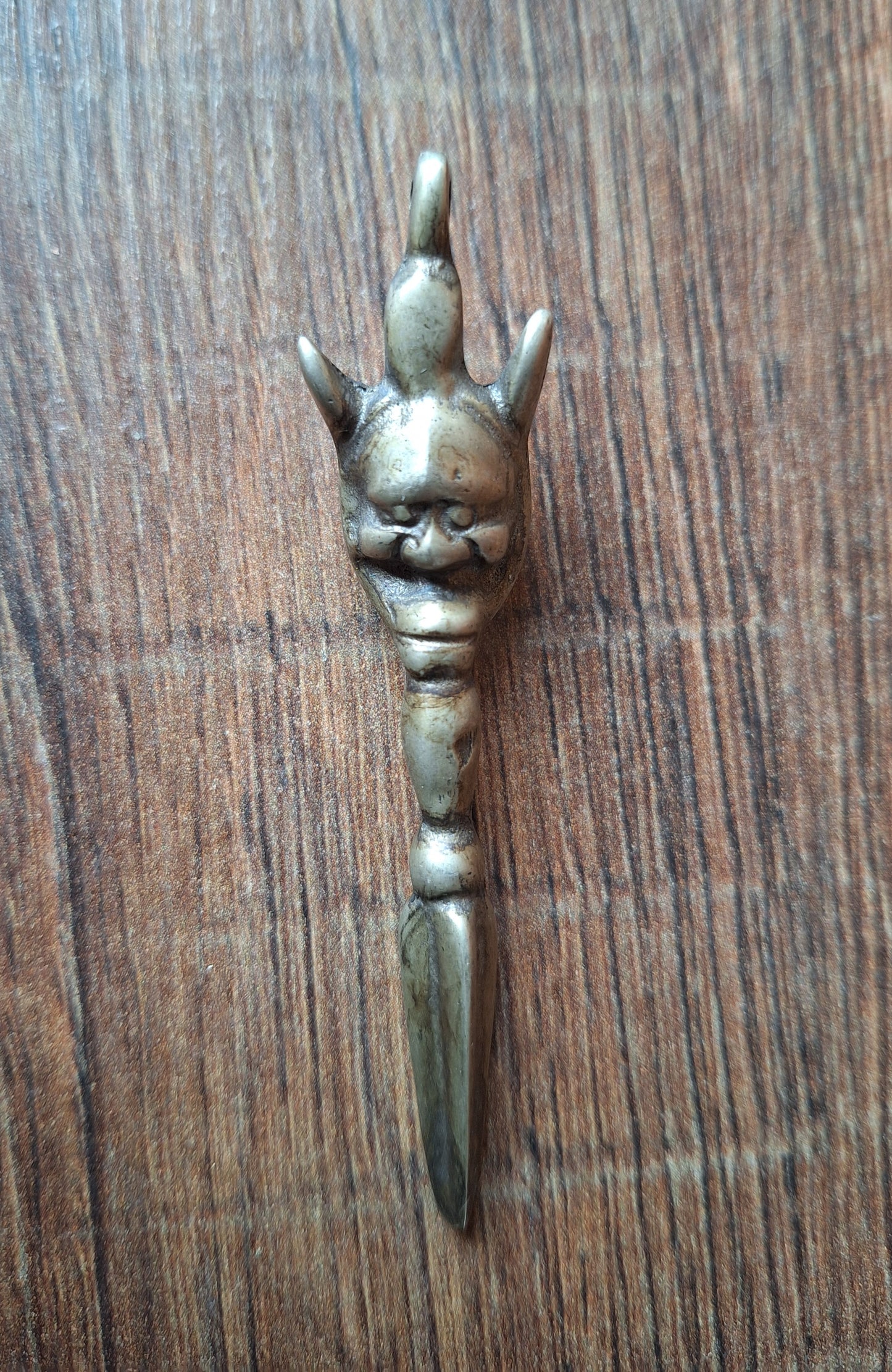 Vintage white bronze Yamantaka phurba pendant