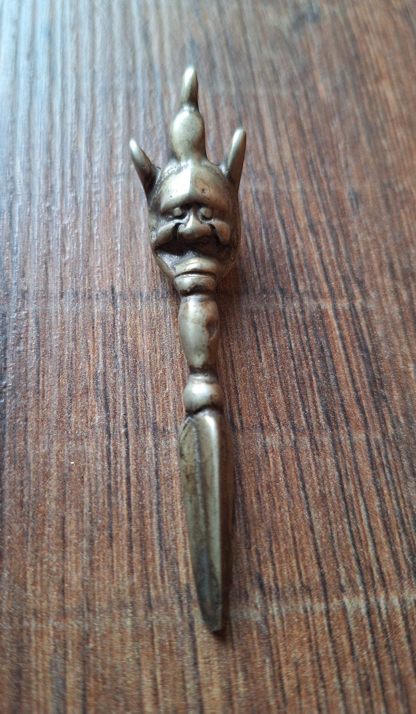 Vintage white bronze Yamantaka phurba pendant