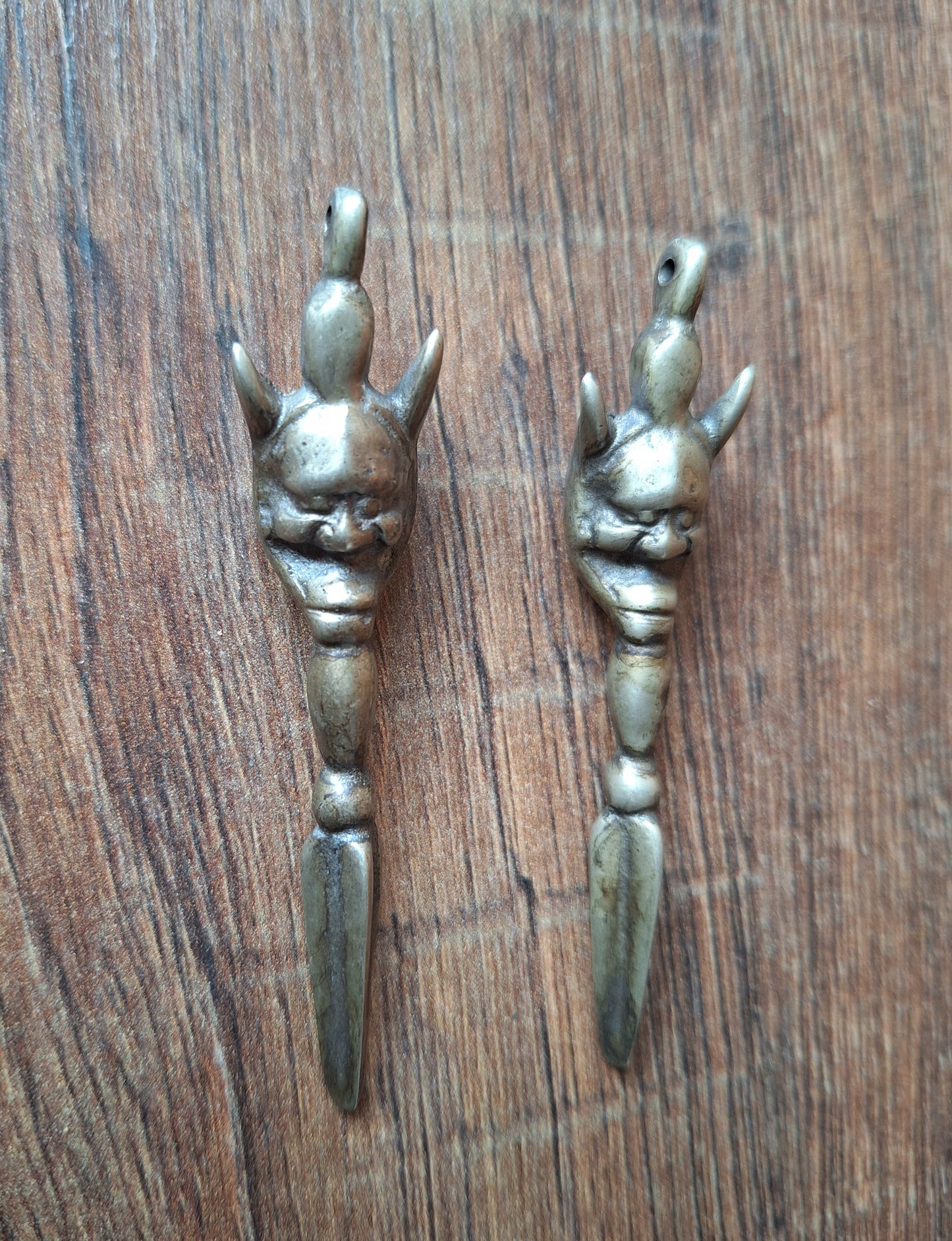 Vintage white bronze Yamantaka phurba pendant