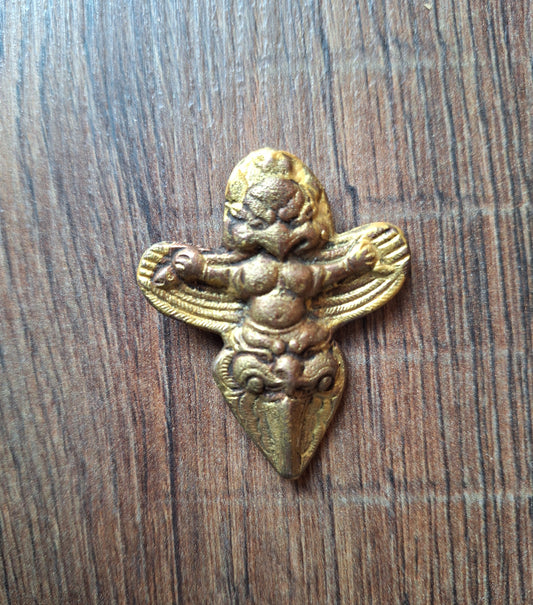 Vintage gold painted copper phurba pendant Garuda