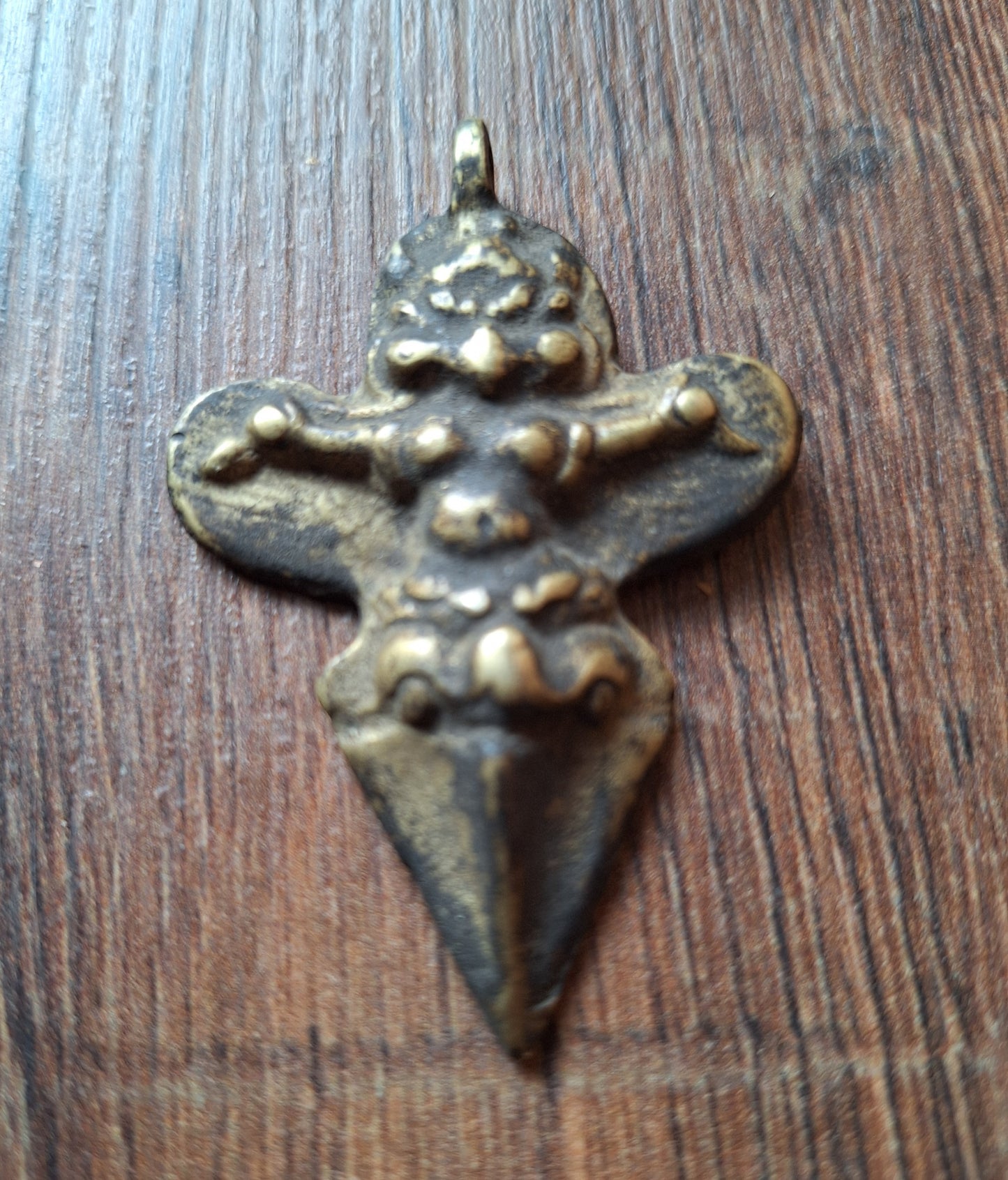 Antique bronze Garuda on phurba pendant