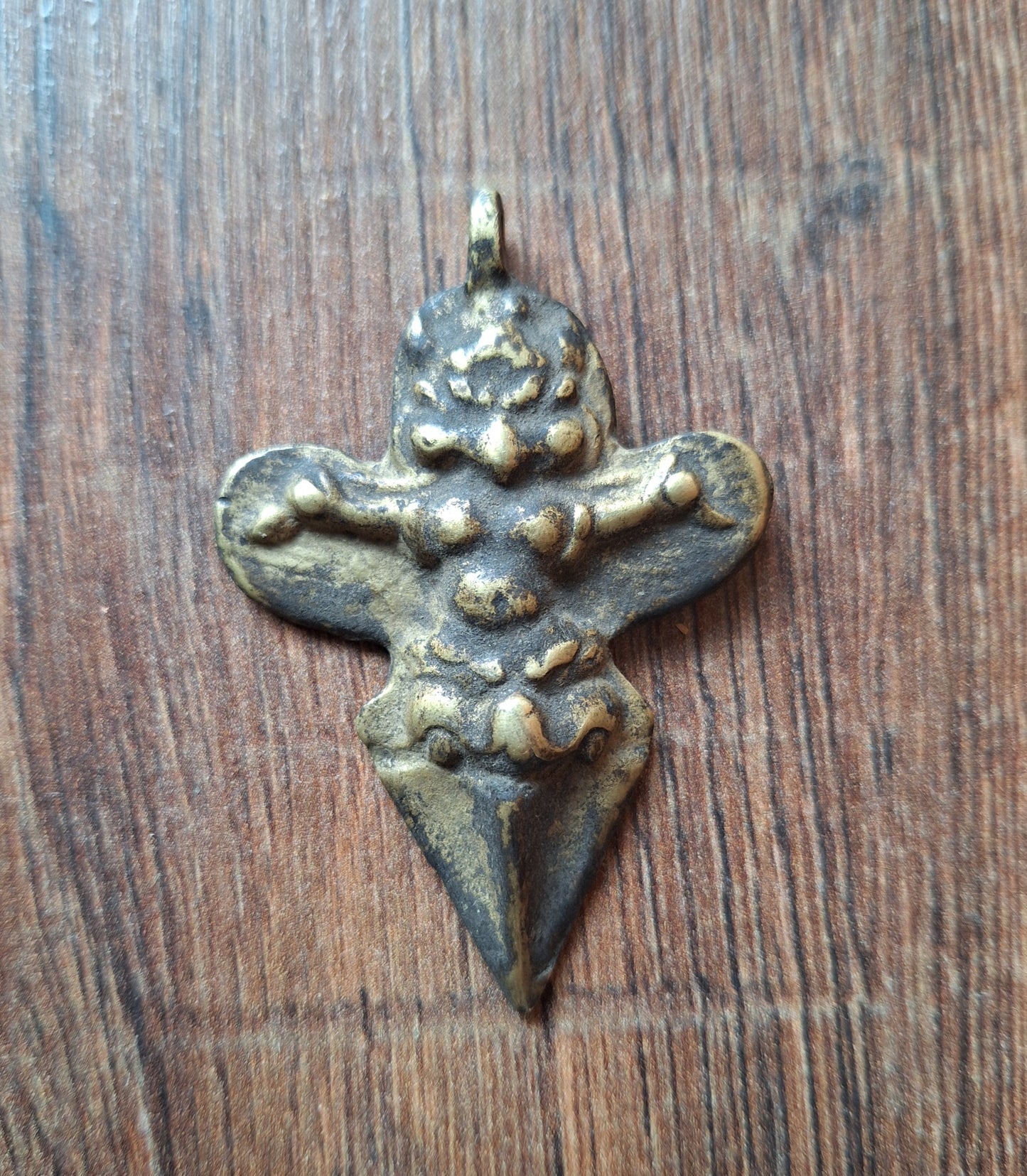 Antique bronze Garuda on phurba pendant