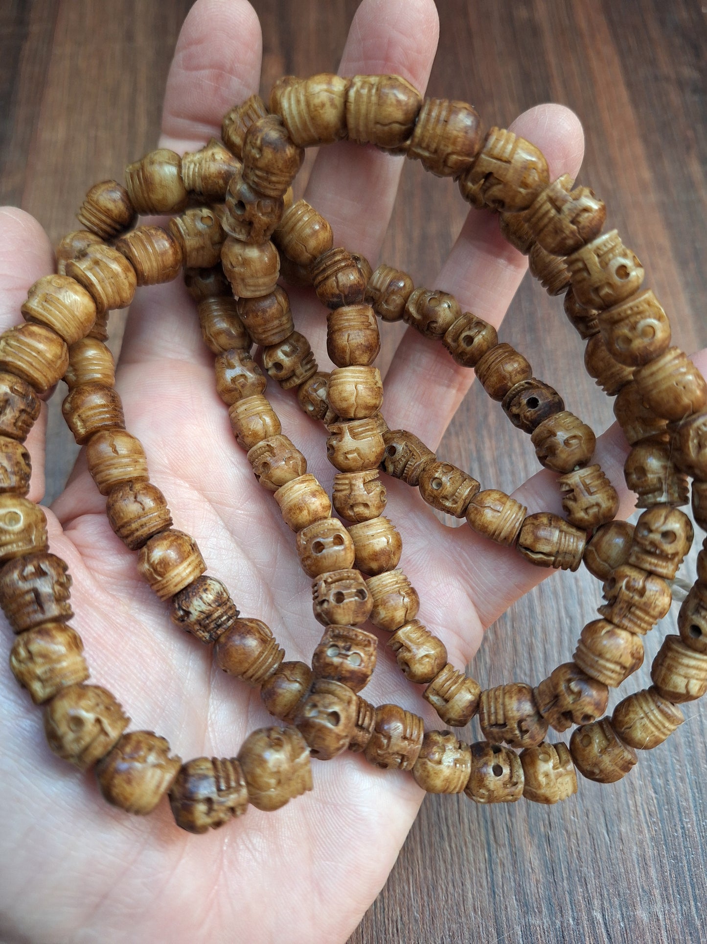 Vintage Nepalese yak bone skull mala