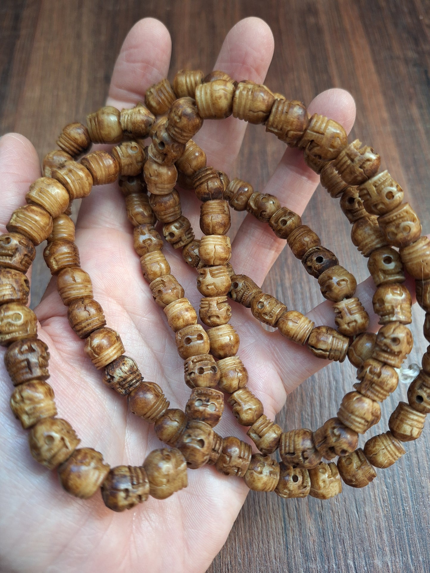 Vintage Nepalese yak bone skull mala