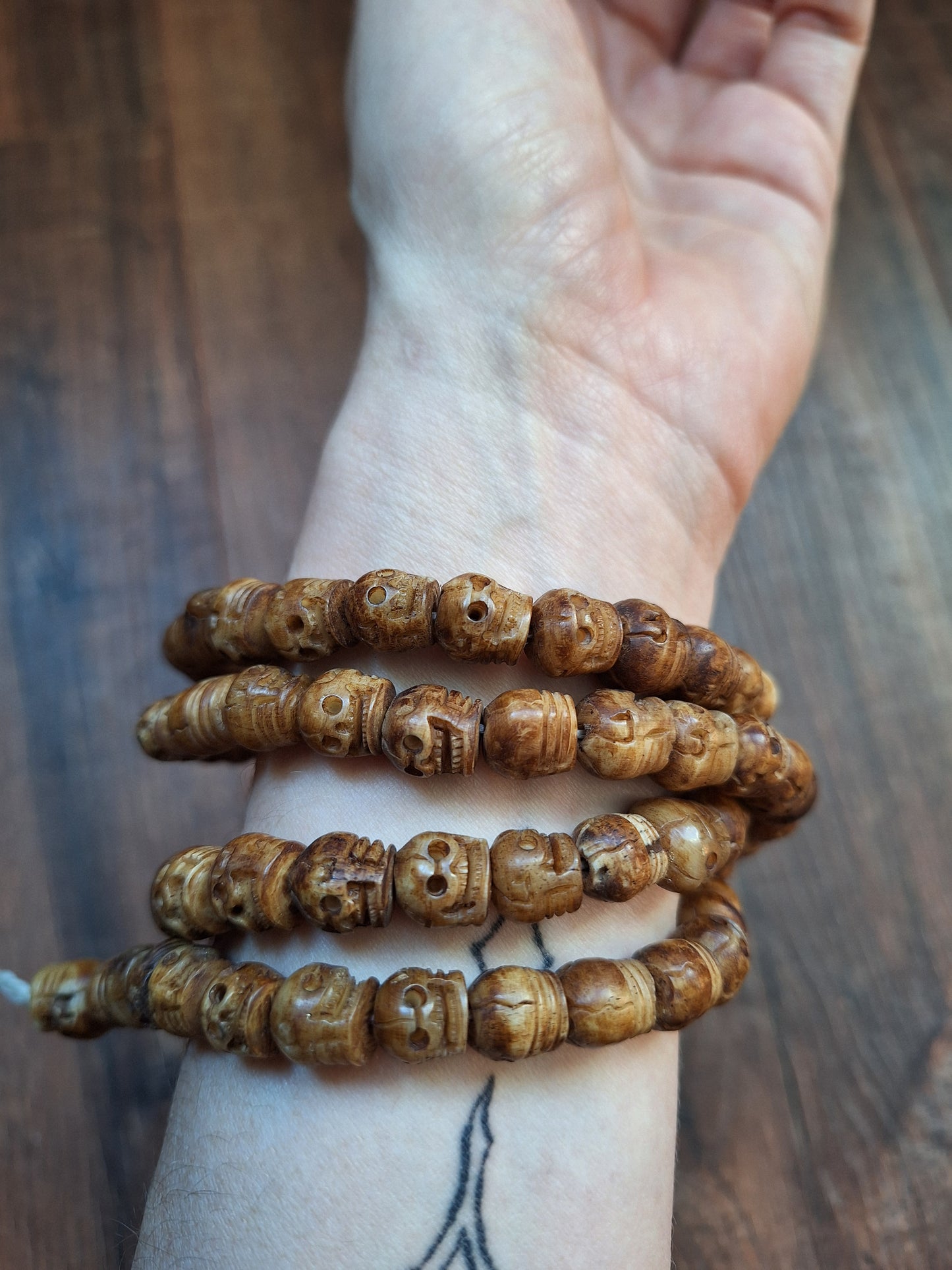 Vintage Nepalese yak bone skull mala