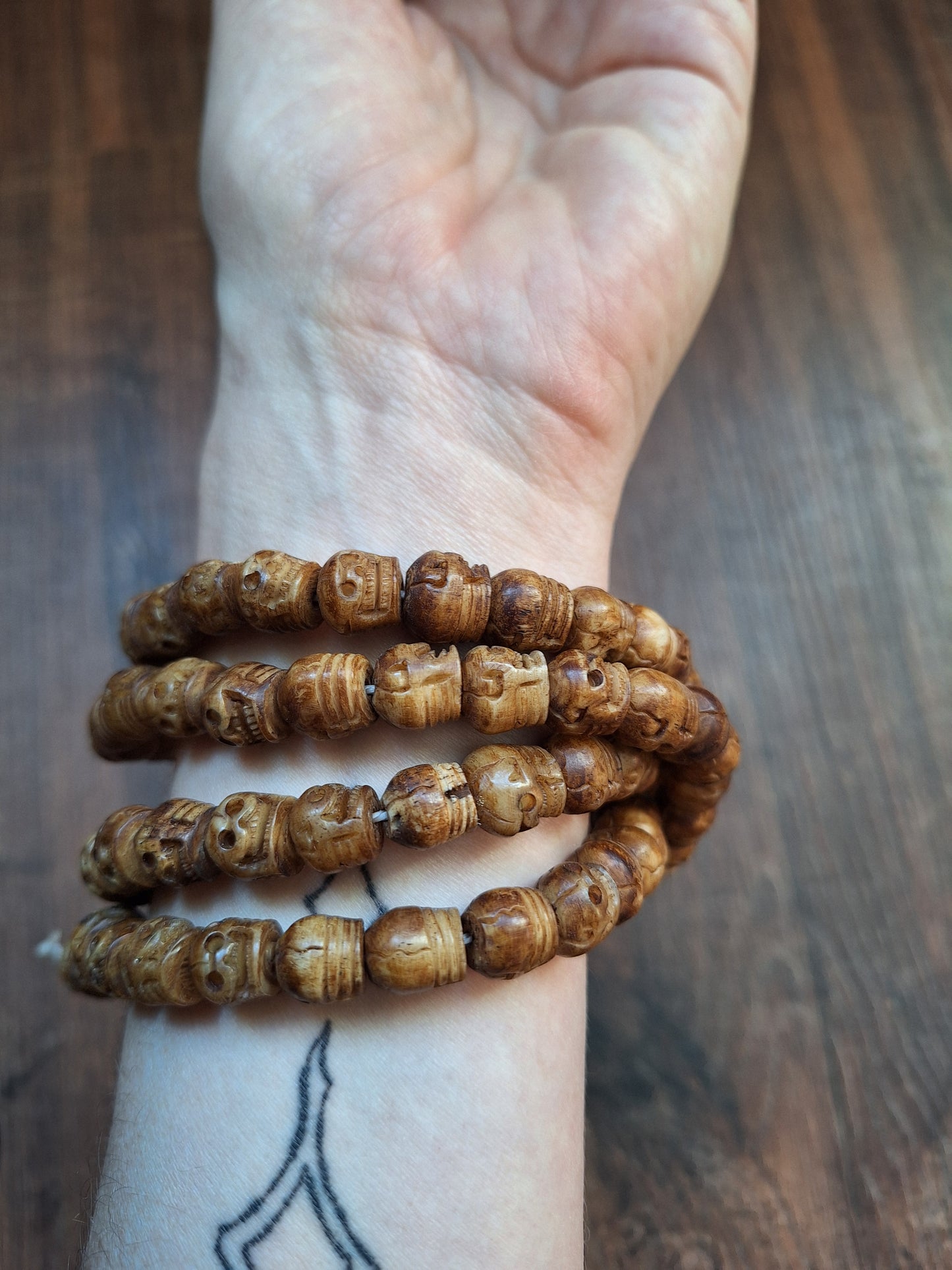 Vintage Nepalese yak bone skull mala