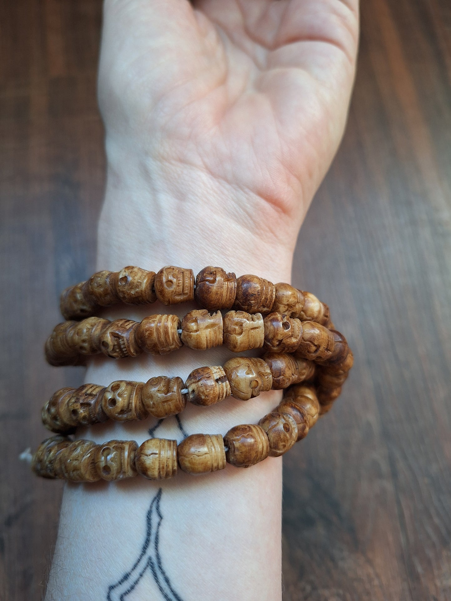 Vintage Nepalese yak bone skull mala