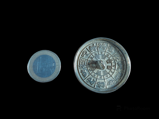Mongolian shamanic mirror Trigrams and Zodiac 38 millimeters