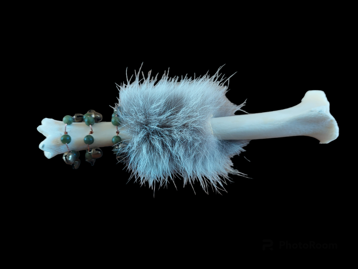 Roe deer bone and fox fur rattle